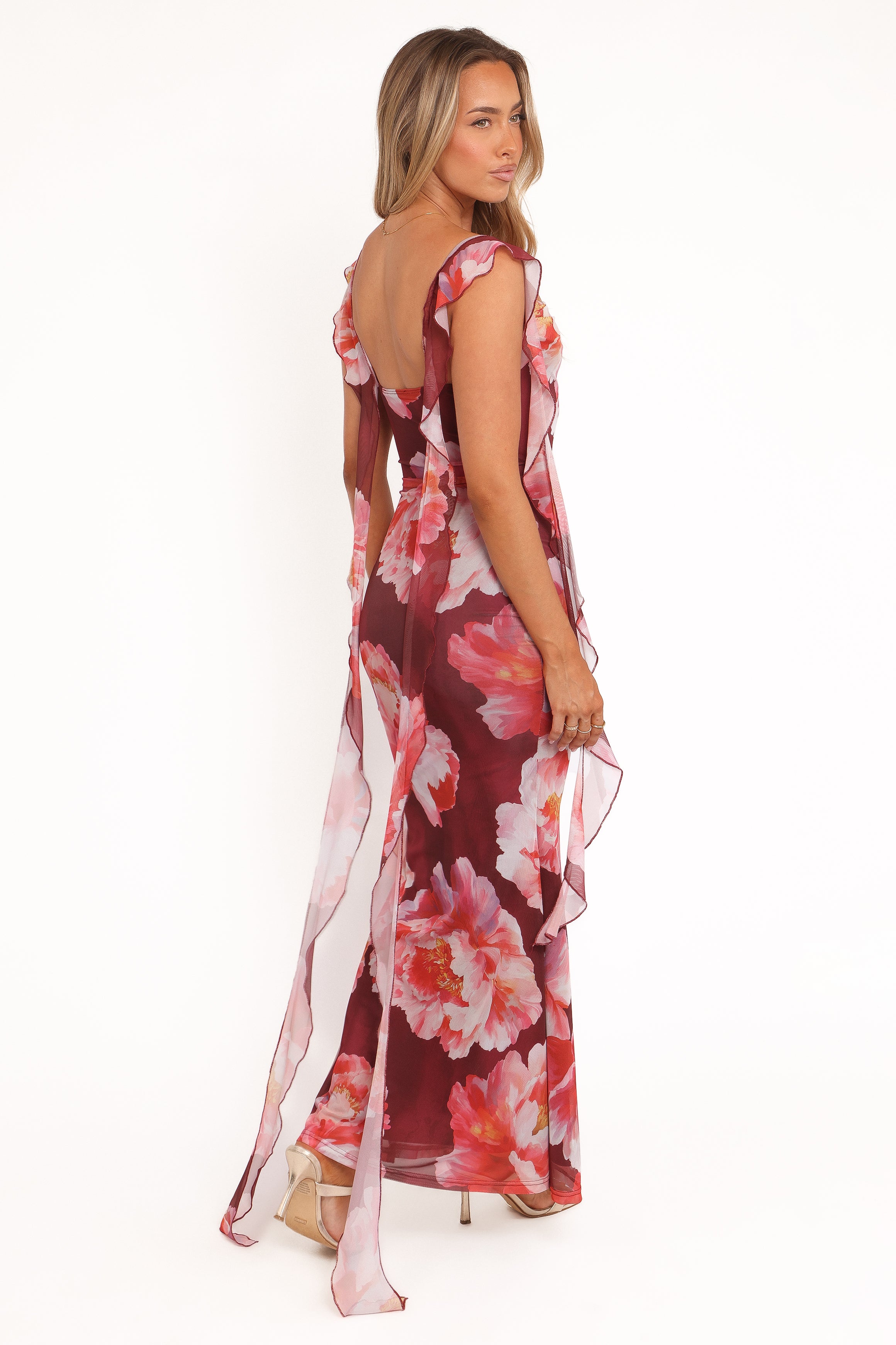 DRESSES Chiara Maxi Dress - Burgundy Peony