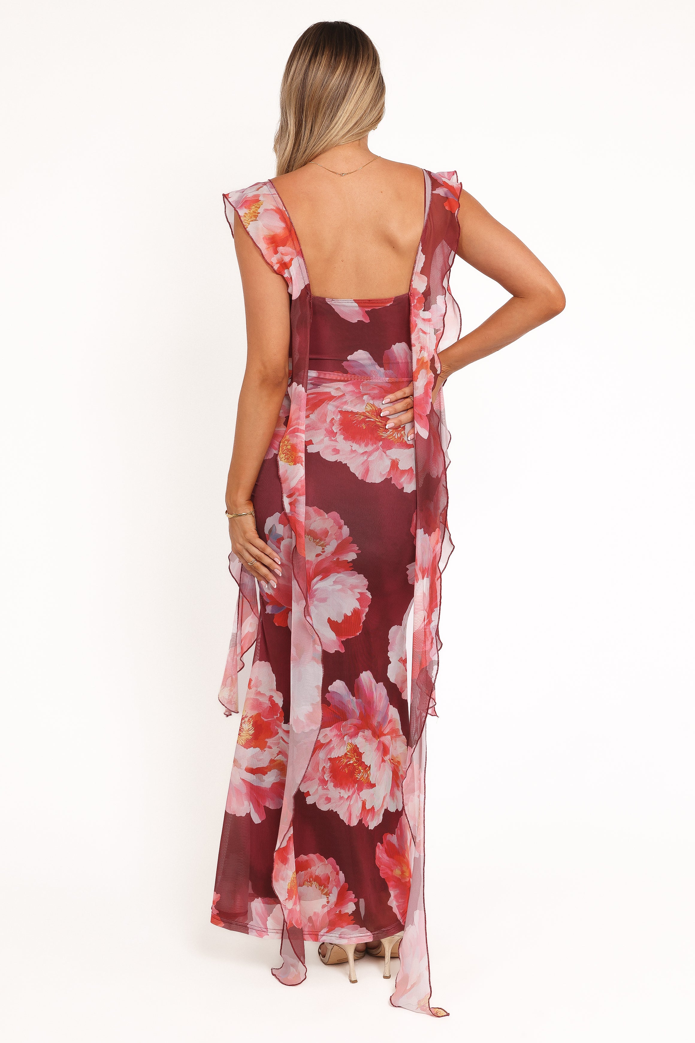 DRESSES Chiara Maxi Dress - Burgundy Peony