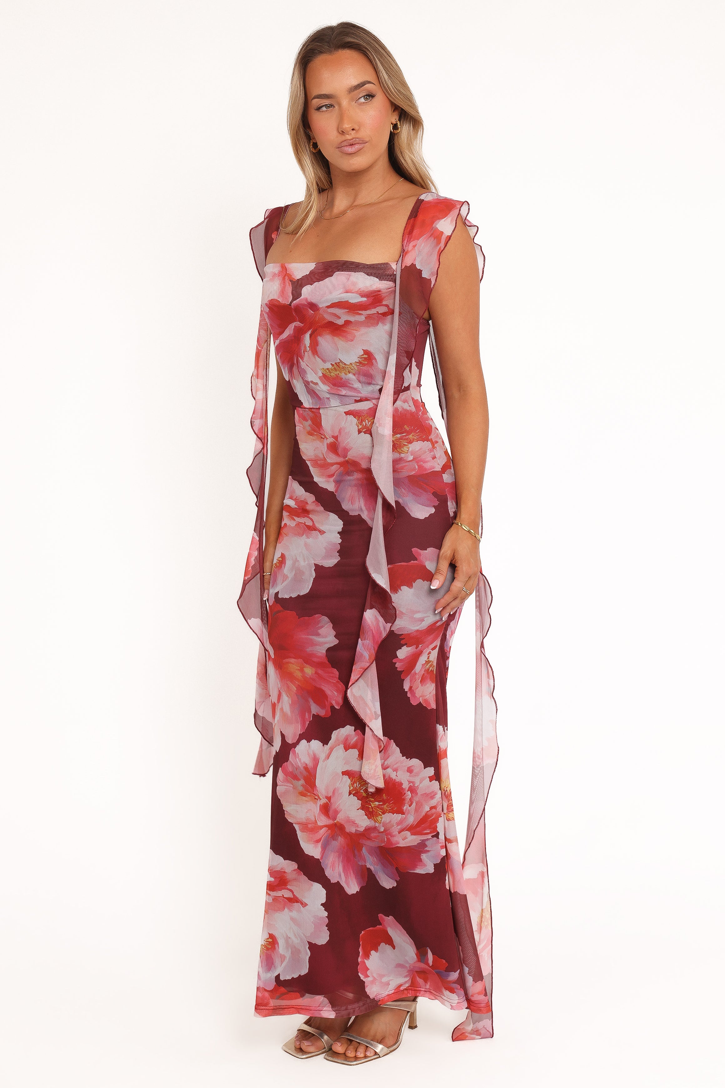 DRESSES Chiara Maxi Dress - Burgundy Peony
