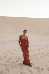 DRESSES Ciao Ruffles Maxi Dress - Rosewood
