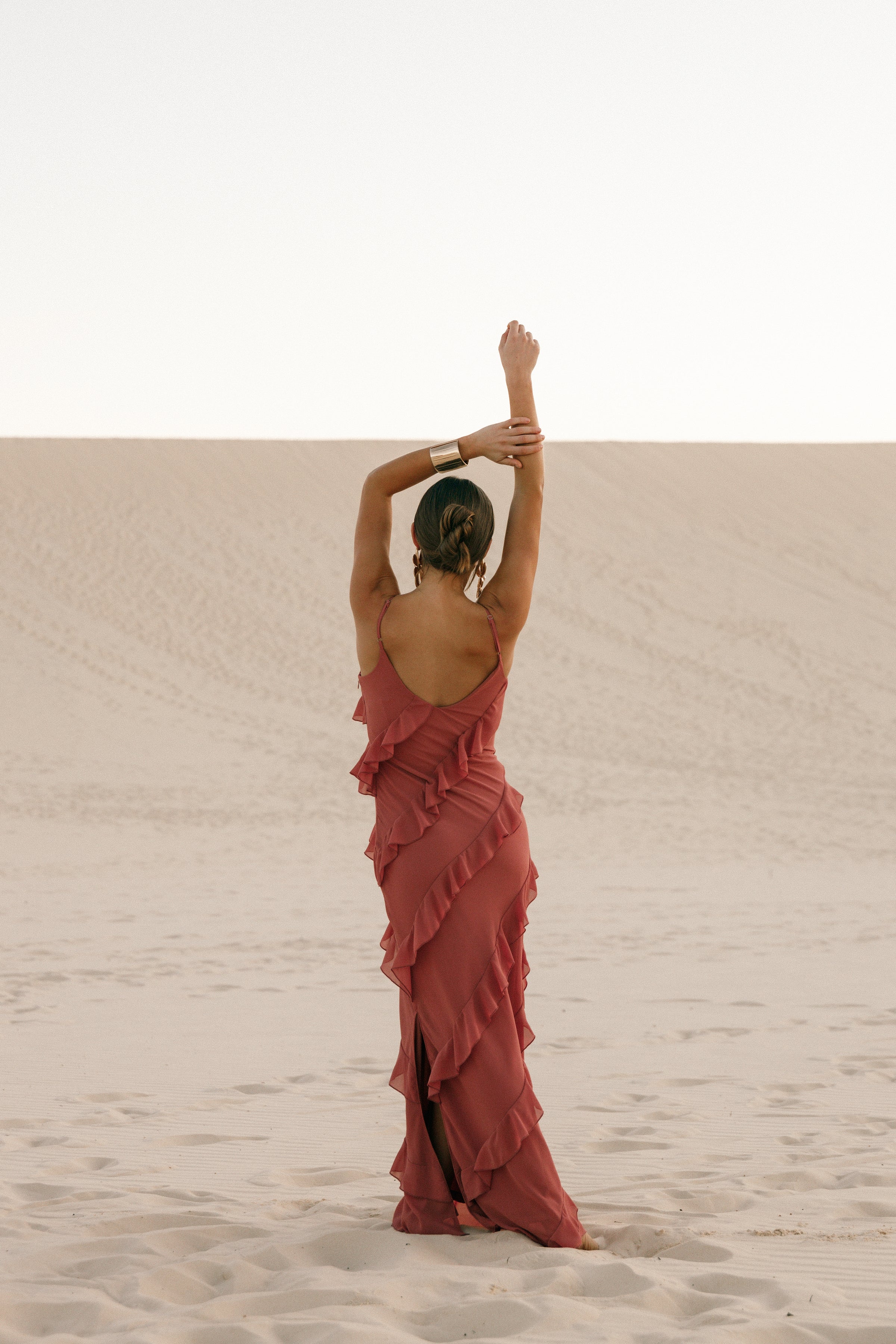 DRESSES Ciao Ruffles Maxi Dress - Rosewood