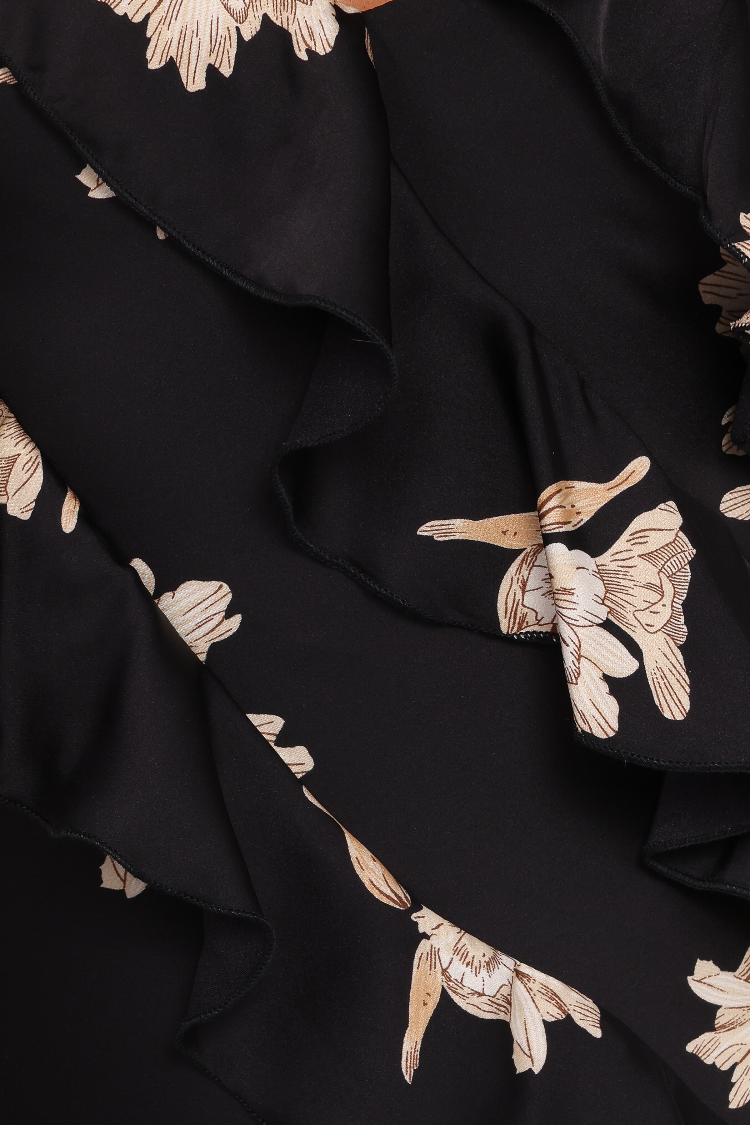 DRESSES Ciao Ruffles Maxi Satin Dress - Black Floral