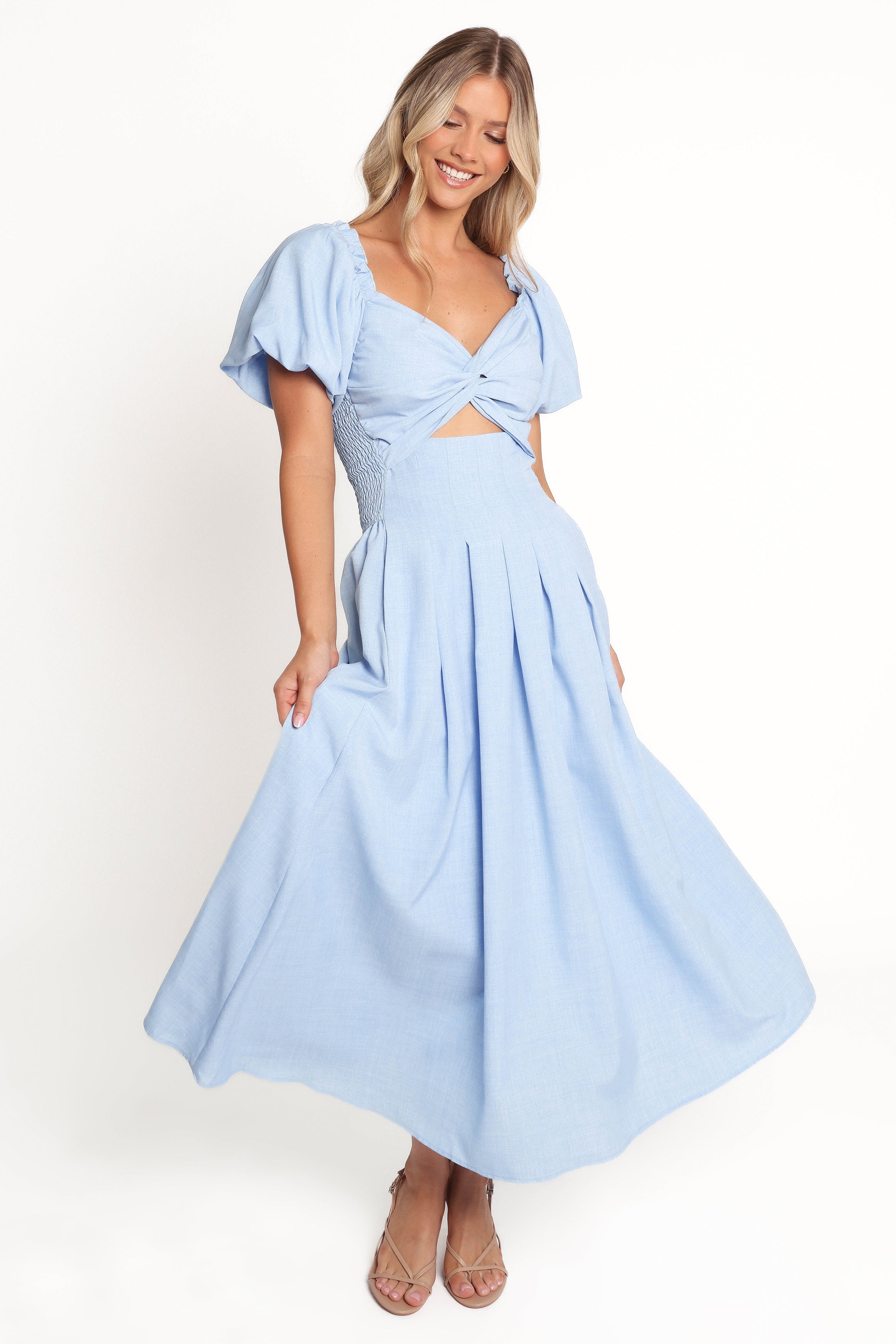 DRESSES Cintra Puff Sleeve Maxi Dress - Blue