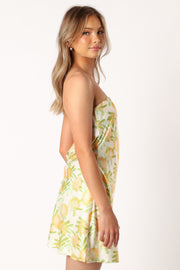 DRESSES @Citron Strapless Mini Dress - Yellow