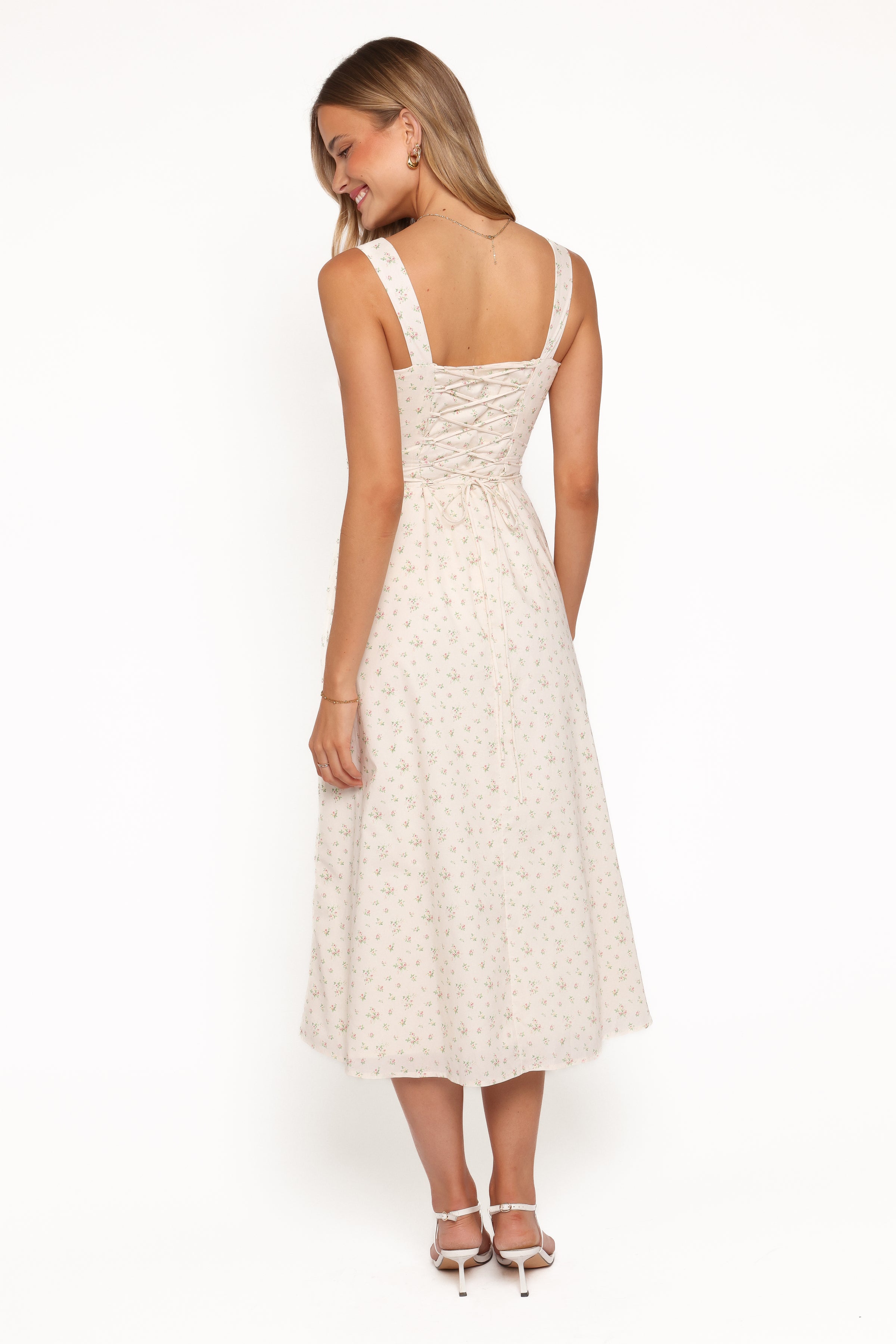 DRESSES Clarissa Midi Dress - White Betty
