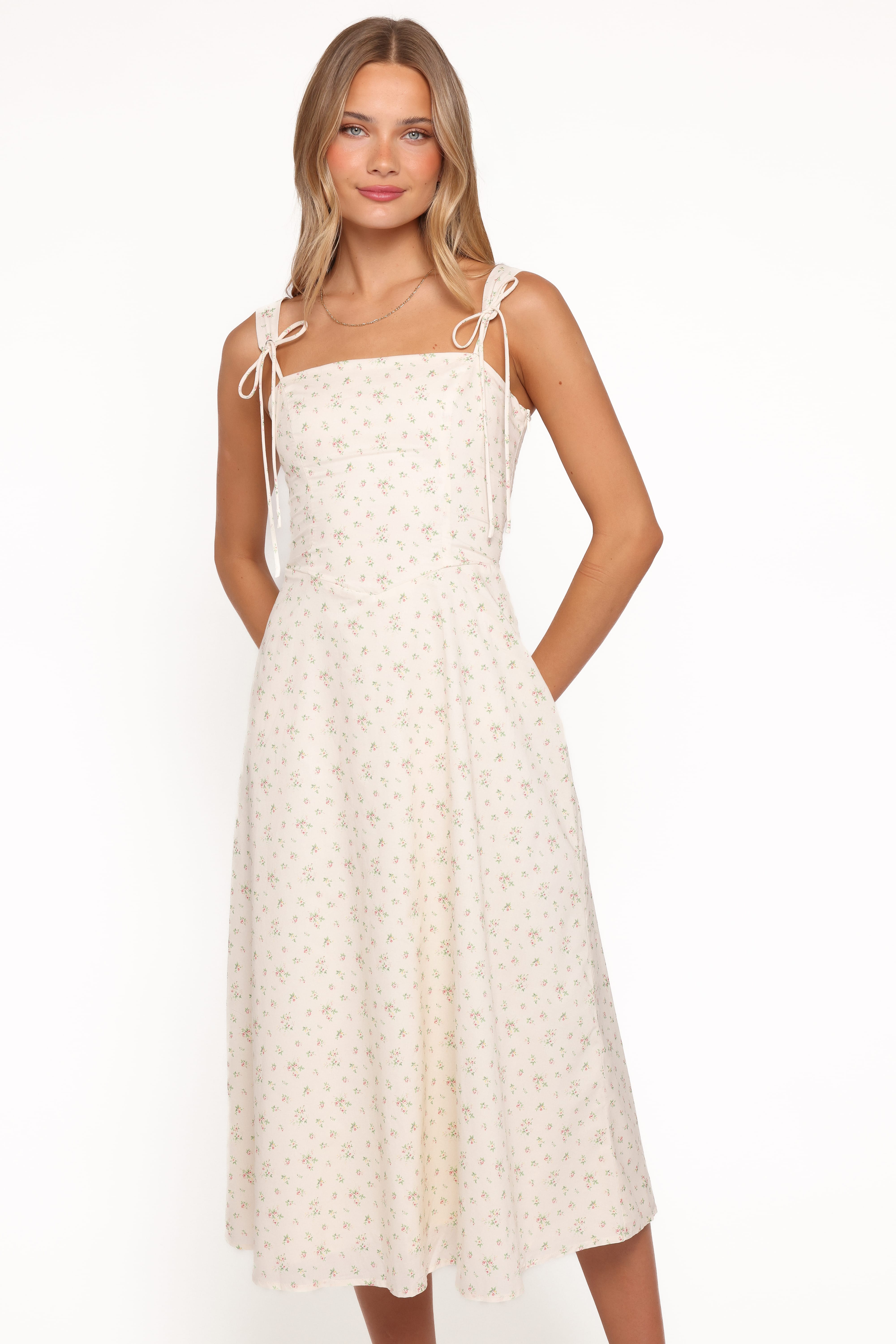 DRESSES Clarissa Midi Dress - White Betty