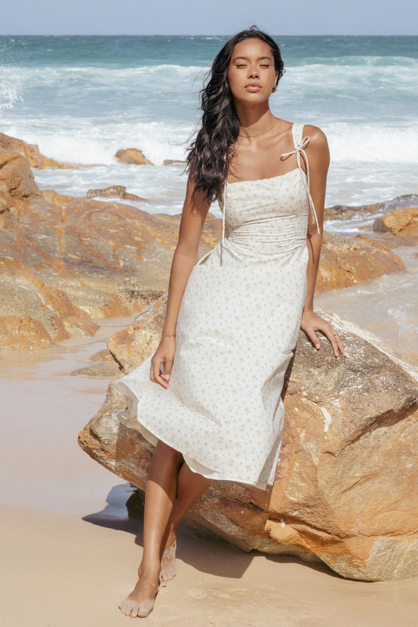 DRESSES Clarissa Midi Dress - White Betty