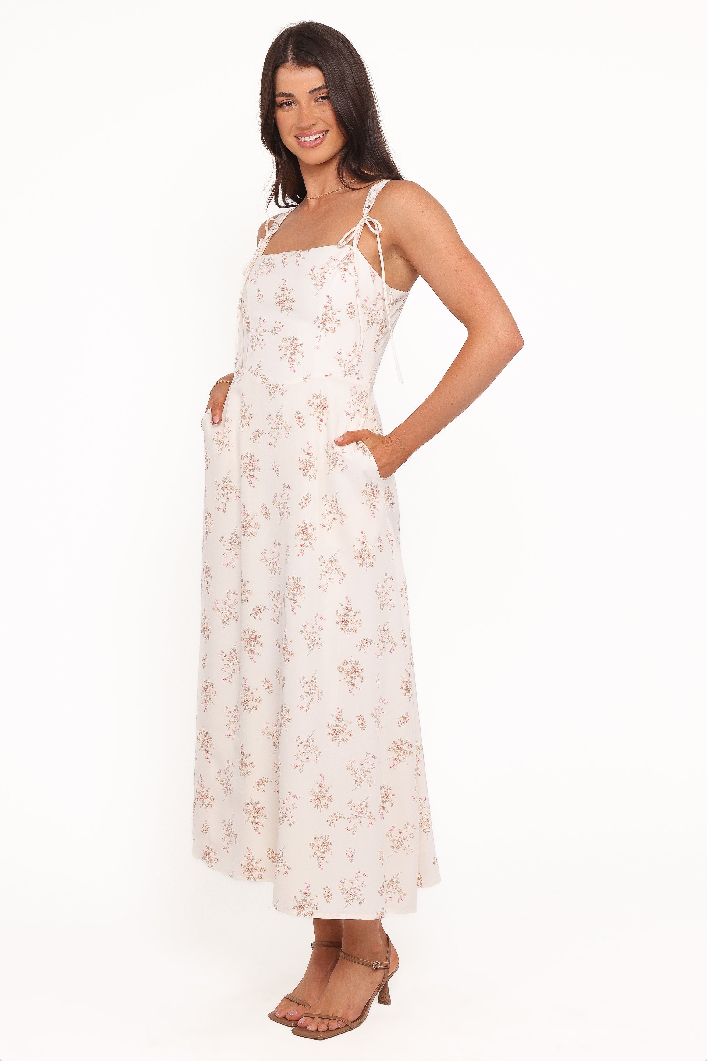 DRESSES Clarissa Midi Dress - White Floral