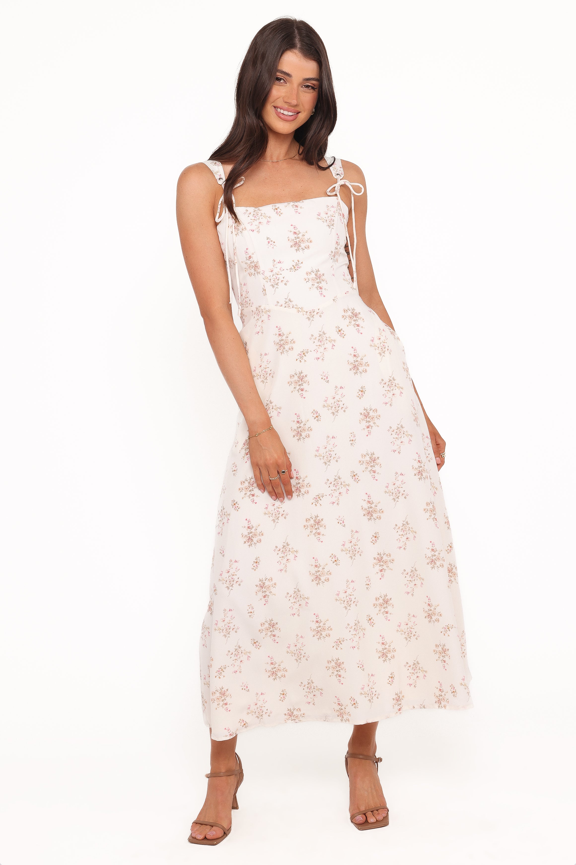 DRESSES Clarissa Midi Dress - White Floral