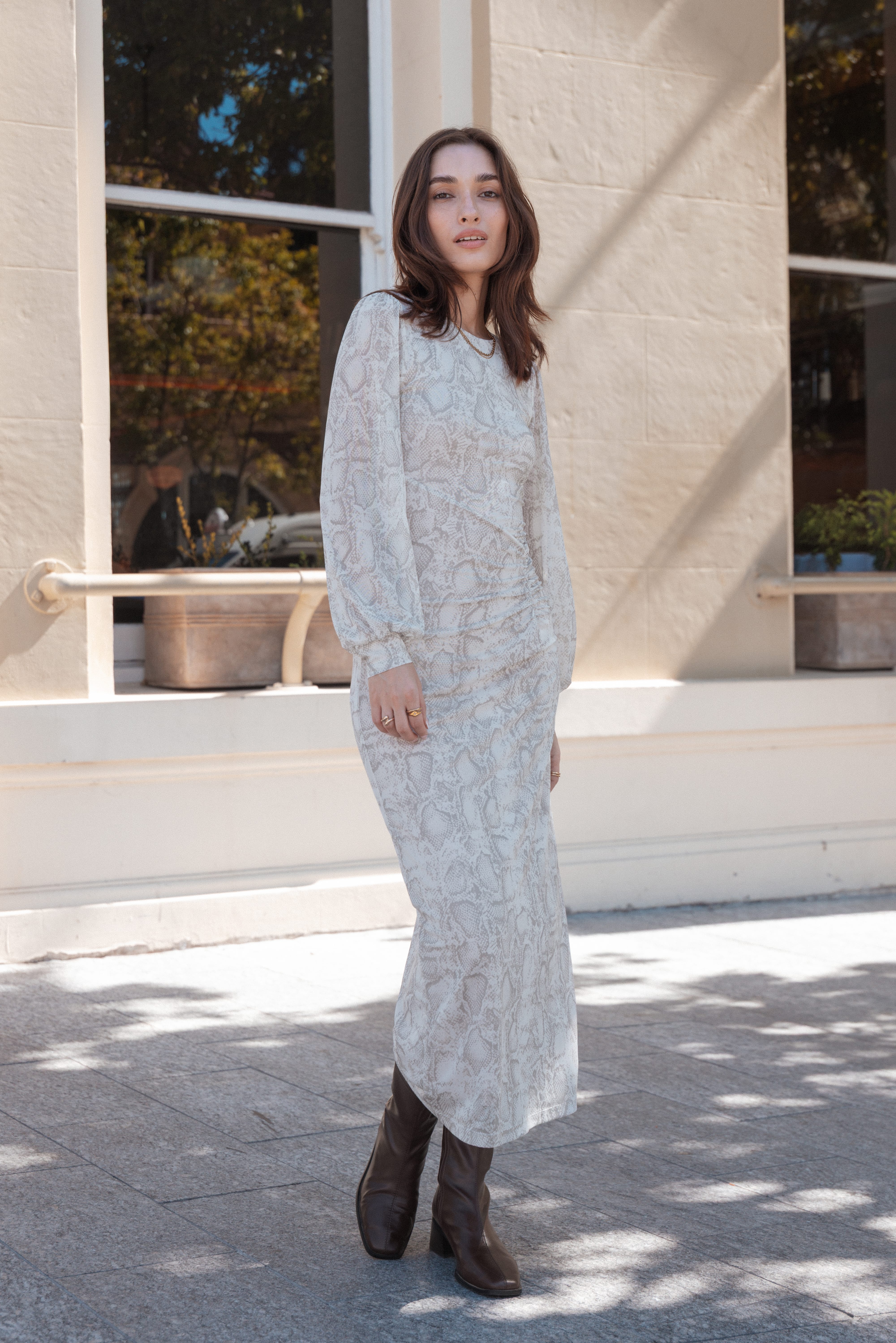 DRESSES Clemens Mesh Maxi Dress - Snake Print