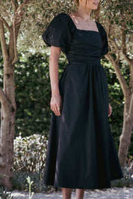 DRESSES Clo Puff Sleeve Midi Dress - Black
