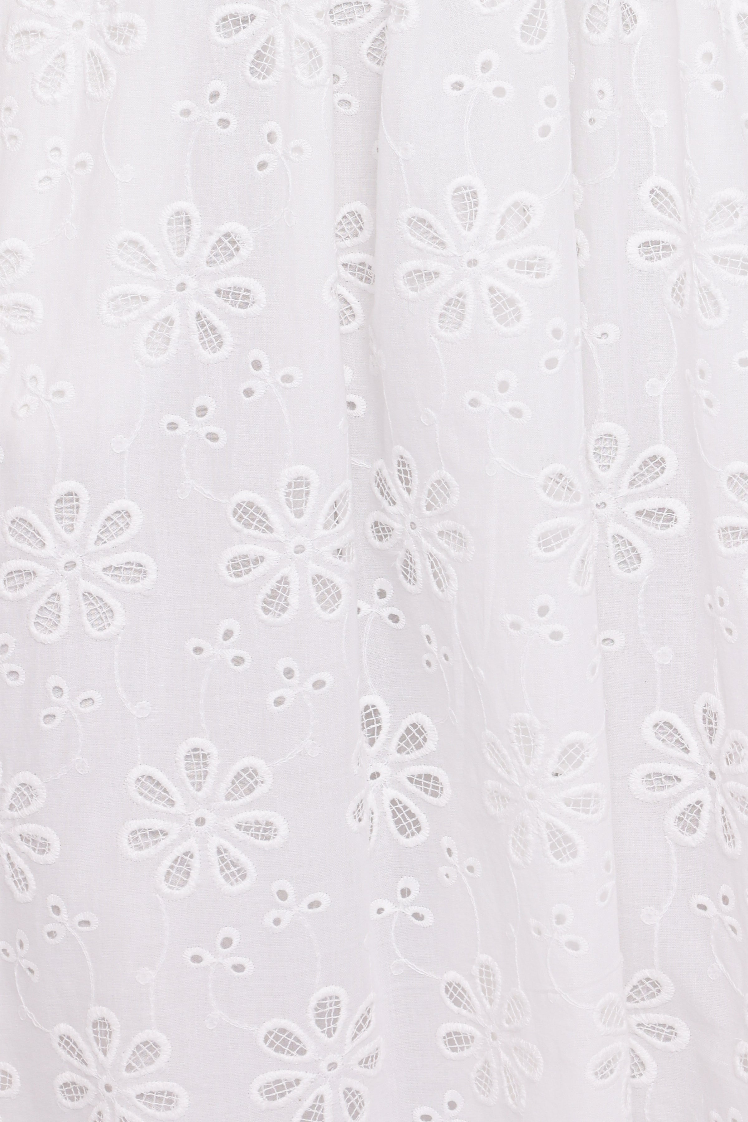 DRESSES Clo Puff Sleeve Midi Dress - White Broderie