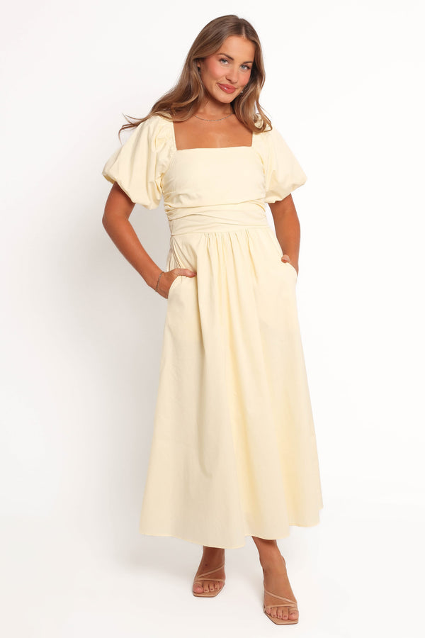 DRESSES Clo Puff Sleeve Midi Dress - Yellow