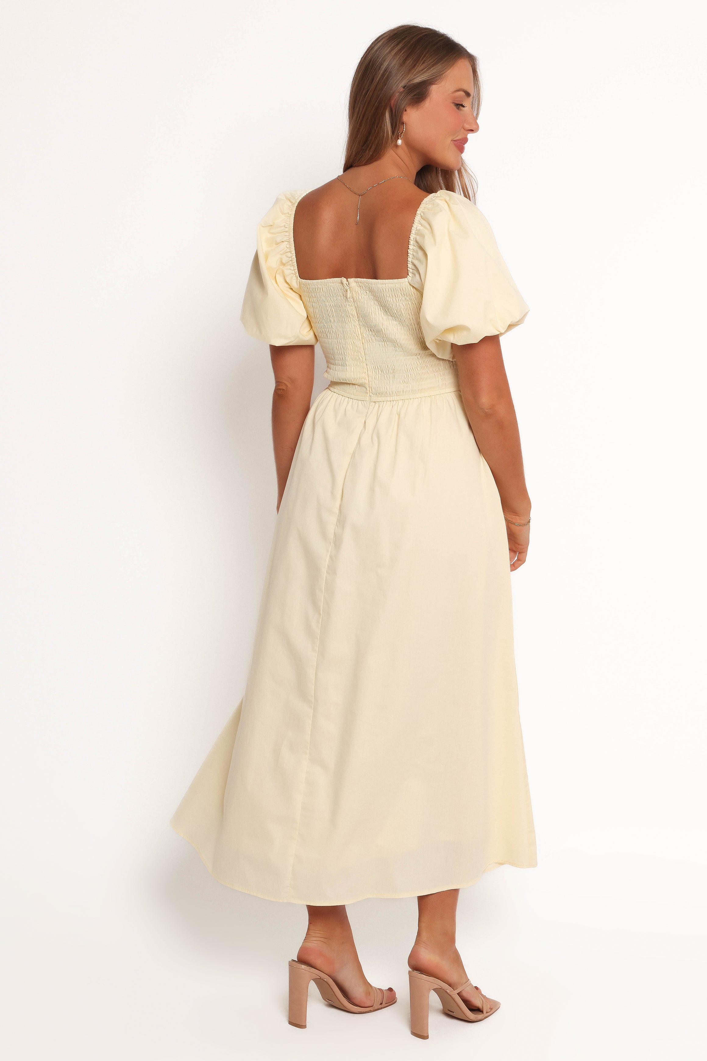 DRESSES Clo Puff Sleeve Midi Dress - Yellow