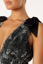 DRESSES @Coco Midi Dress - Black Silver