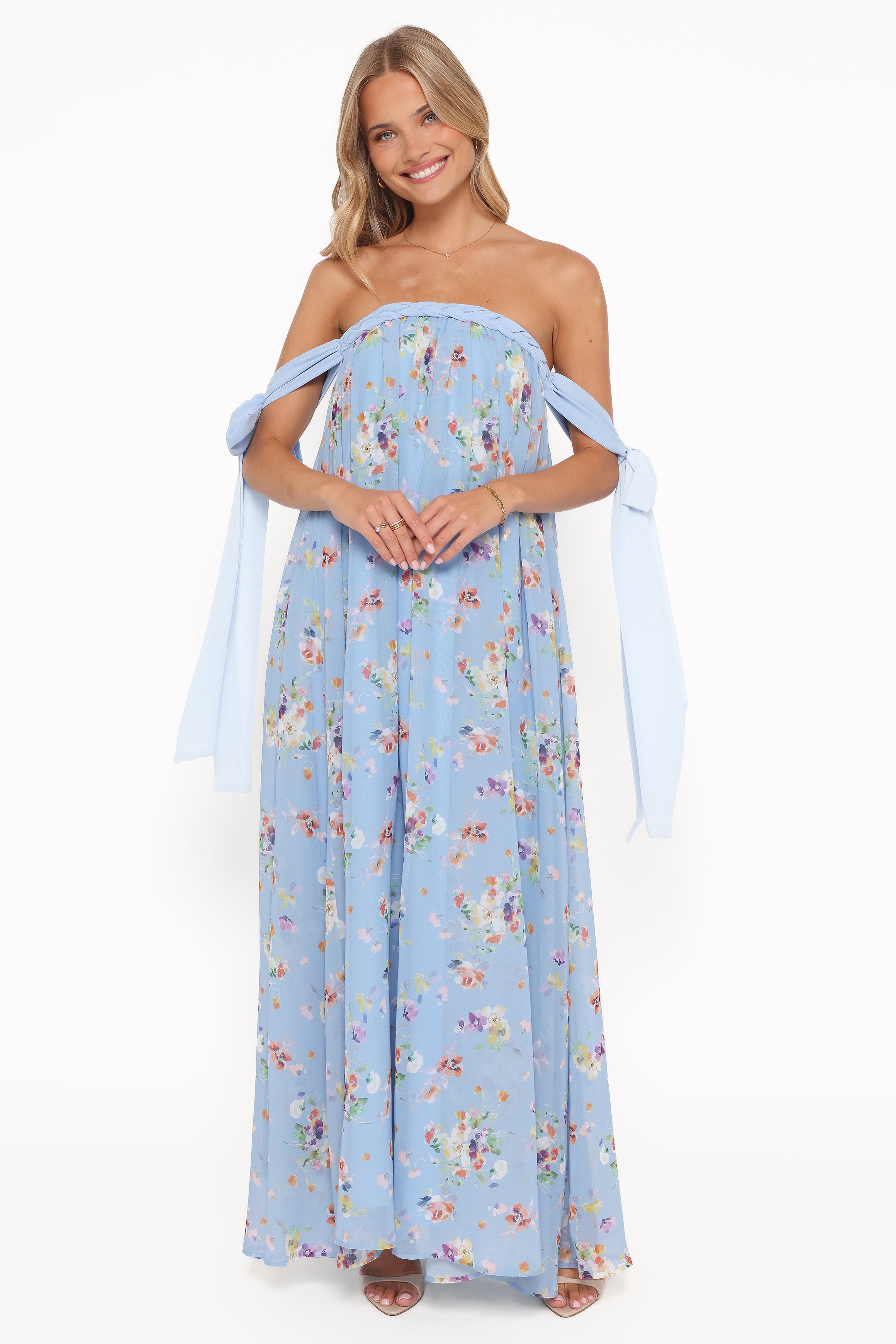 DRESSES Codie Off Shoulder Maxi Dress - Cornflower Blue Floral