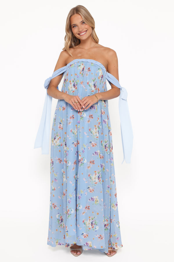 DRESSES Codie Off Shoulder Maxi Dress - Cornflower Blue Floral