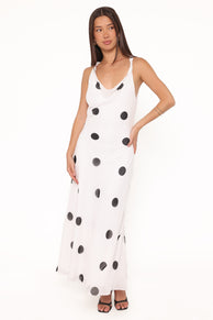 DRESSES Collette Maxi Dress - White Polka Dot