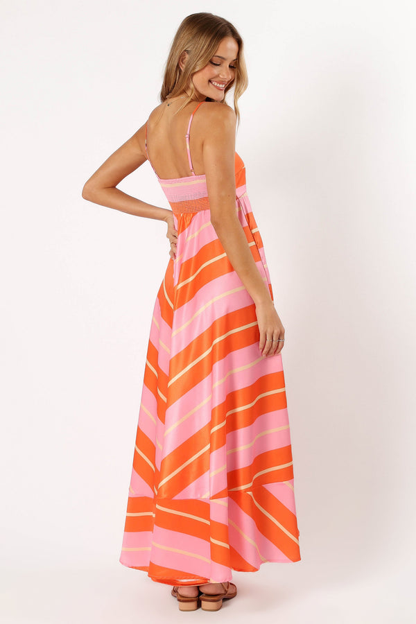 DRESSES @Collie Midi Dress - Orange Stripe