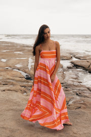 DRESSES Collie Midi Dress - Orange Stripe
