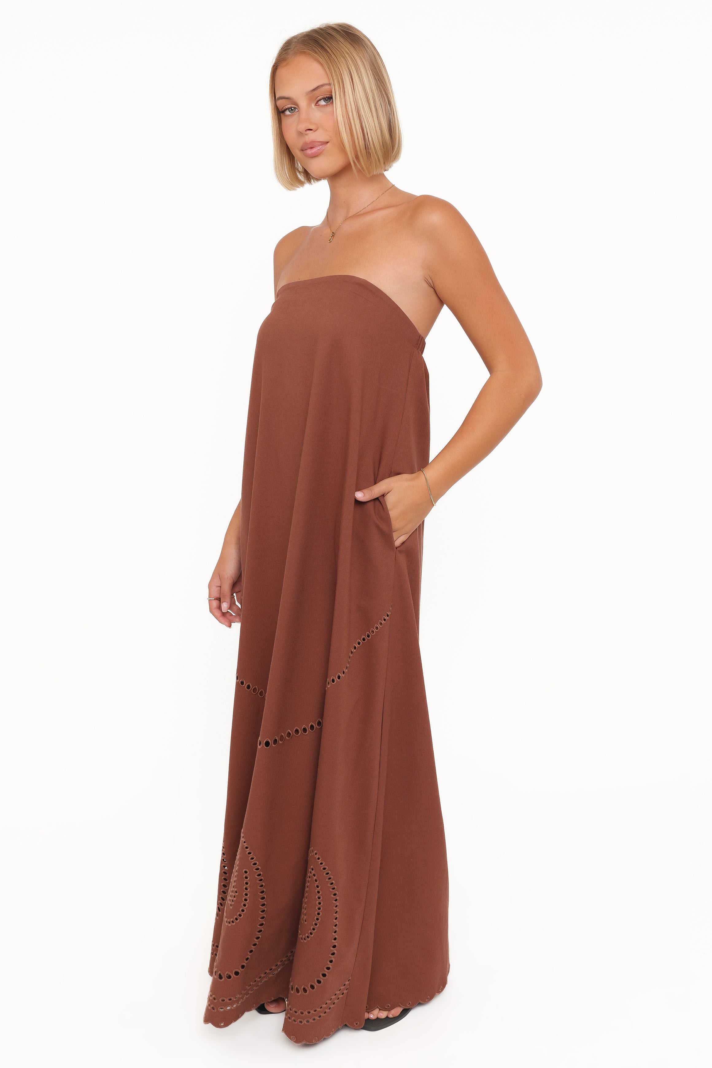 DRESSES Como Strapless Maxi Dress - Brown