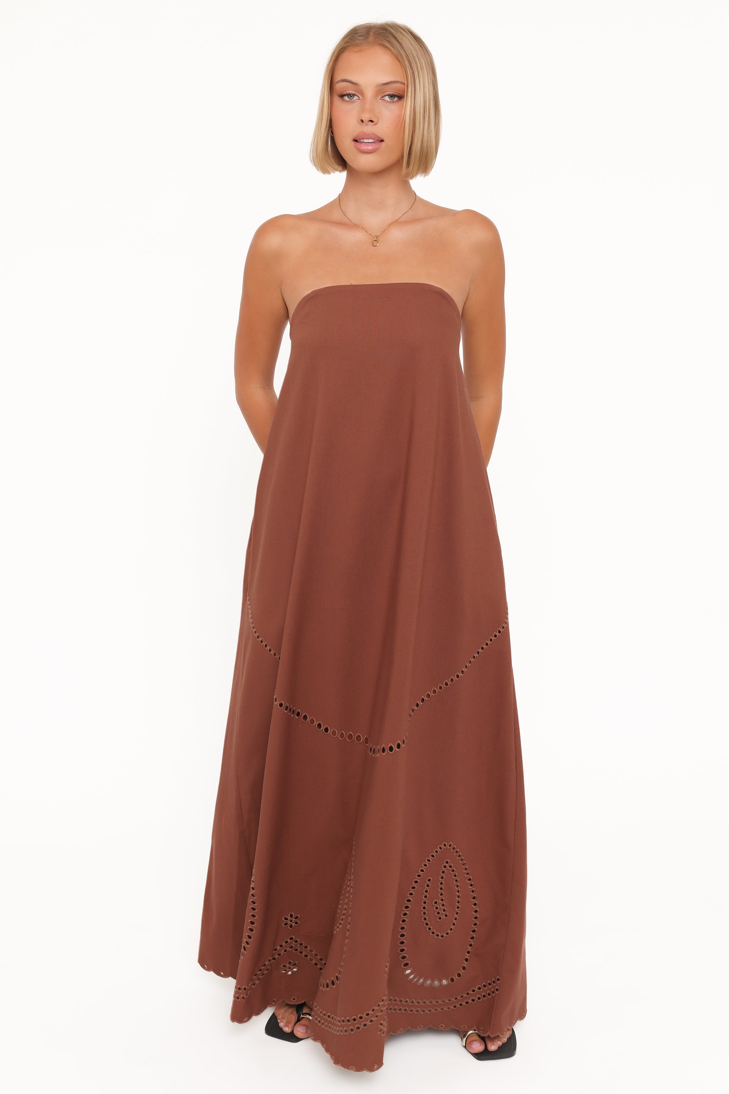 DRESSES Como Strapless Maxi Dress - Brown