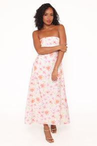 DRESSES Coralin Strapless Maxi Dress - Pink Floral