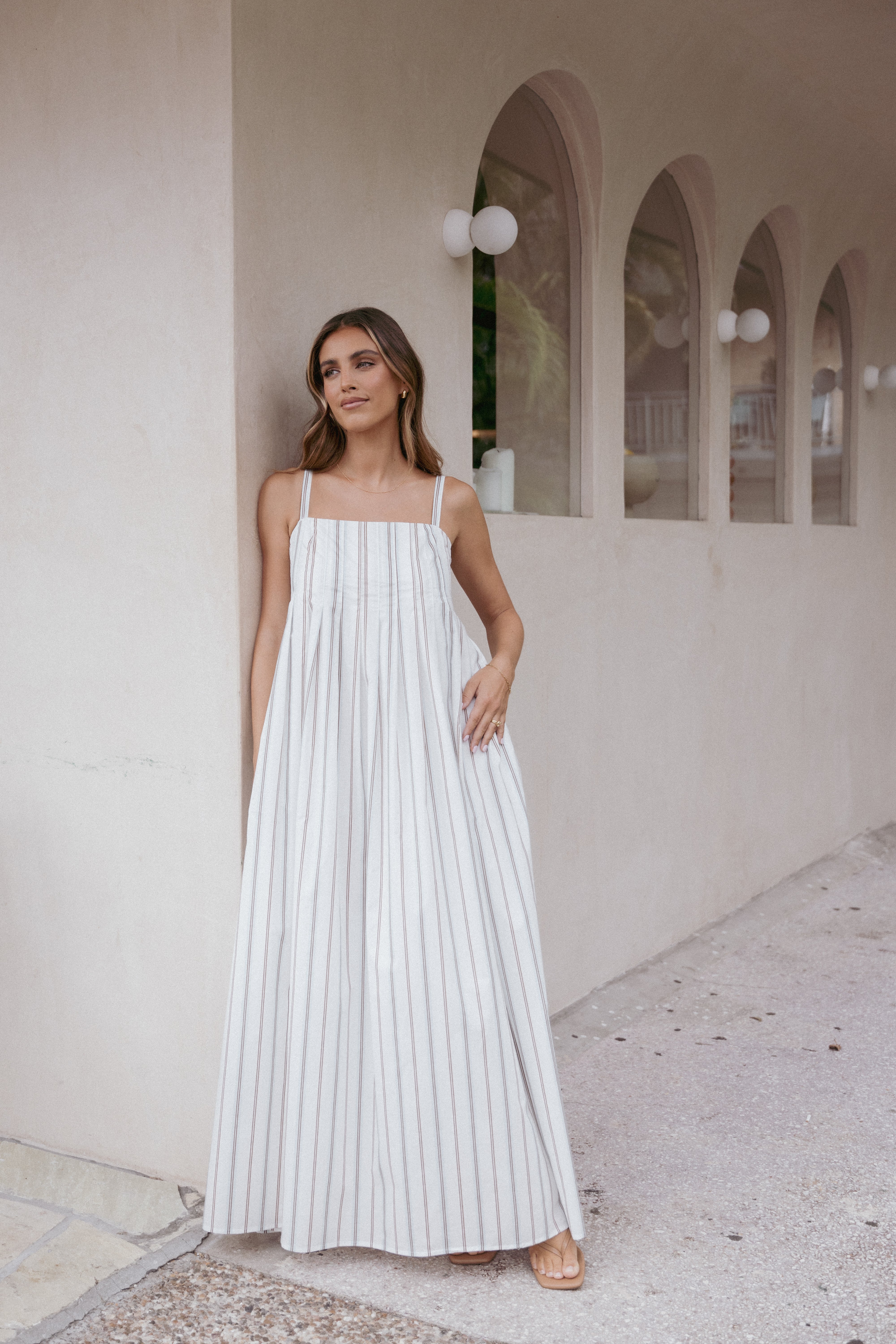 DRESSES Corfu Midi Dress - Blue Stripe