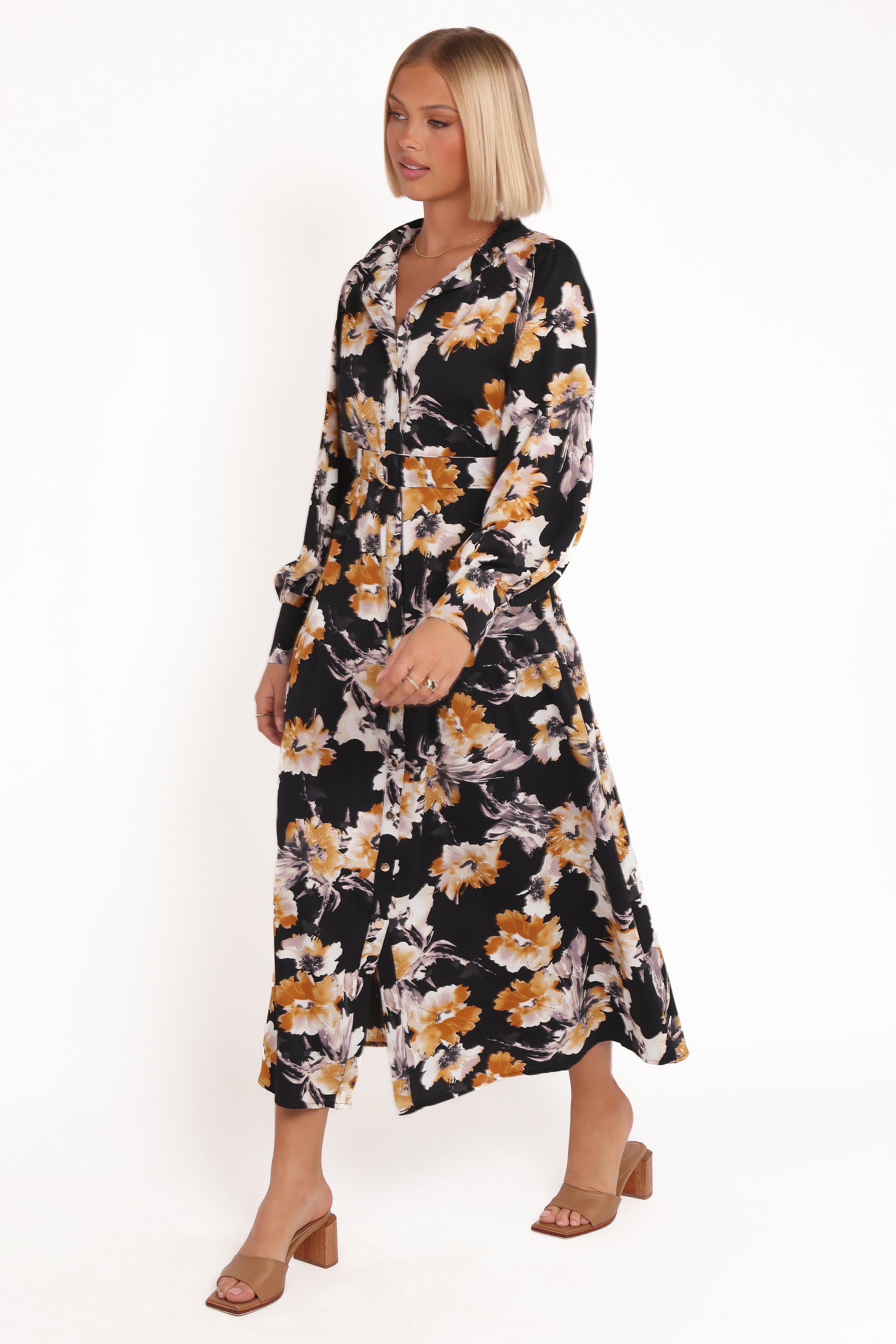 DRESSES Cristal Long Sleeve Maxi Dress - Black Floral