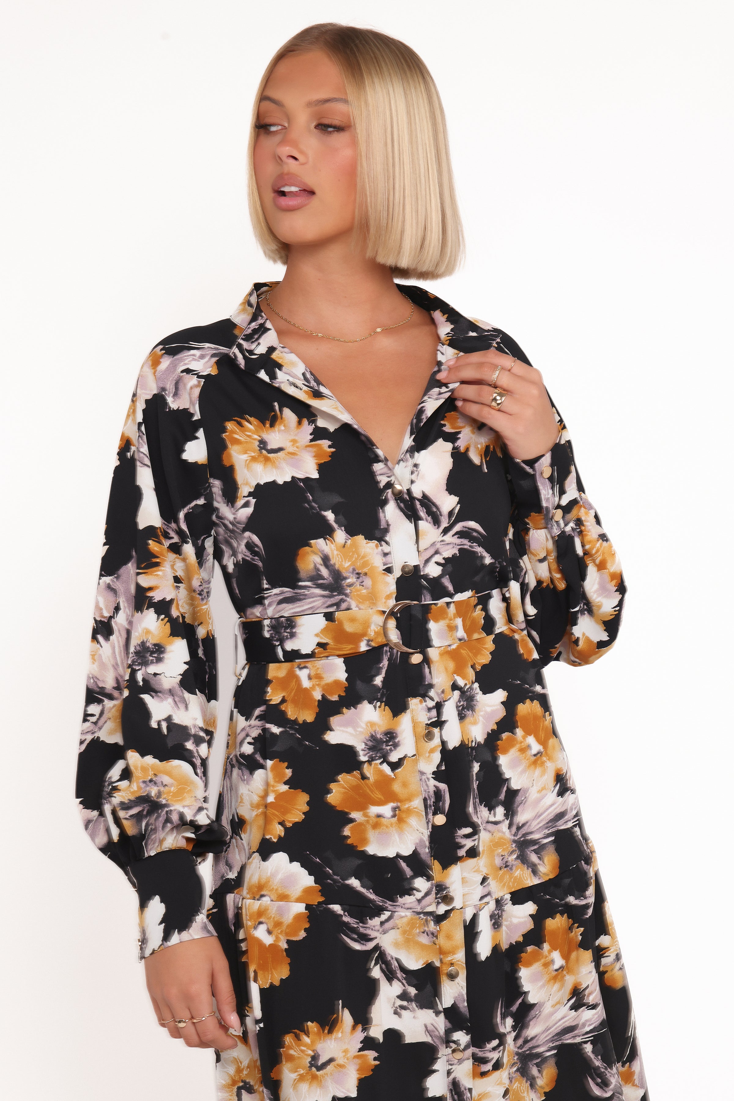 DRESSES Cristal Long Sleeve Maxi Dress - Black Floral