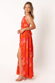 DRESSES @Cristee Halterneck Maxi Dress - Orange