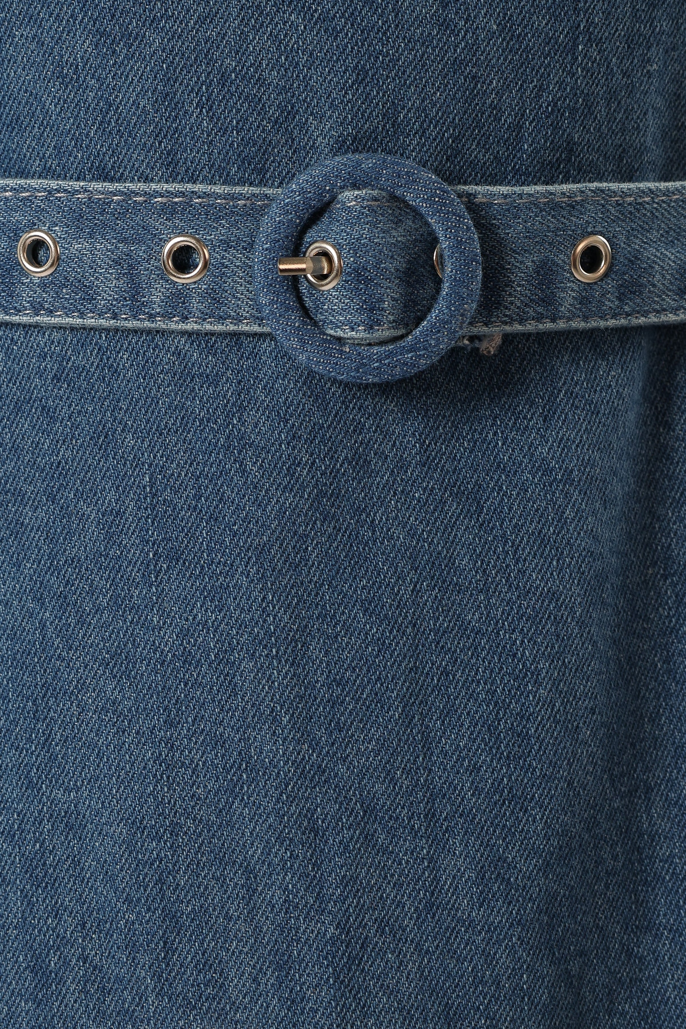 DRESSES @Cyrus Belted Midi Dress - Denim