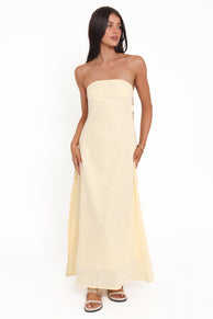 DRESSES Cyrus Strapless Maxi Dress - Butter Yellow