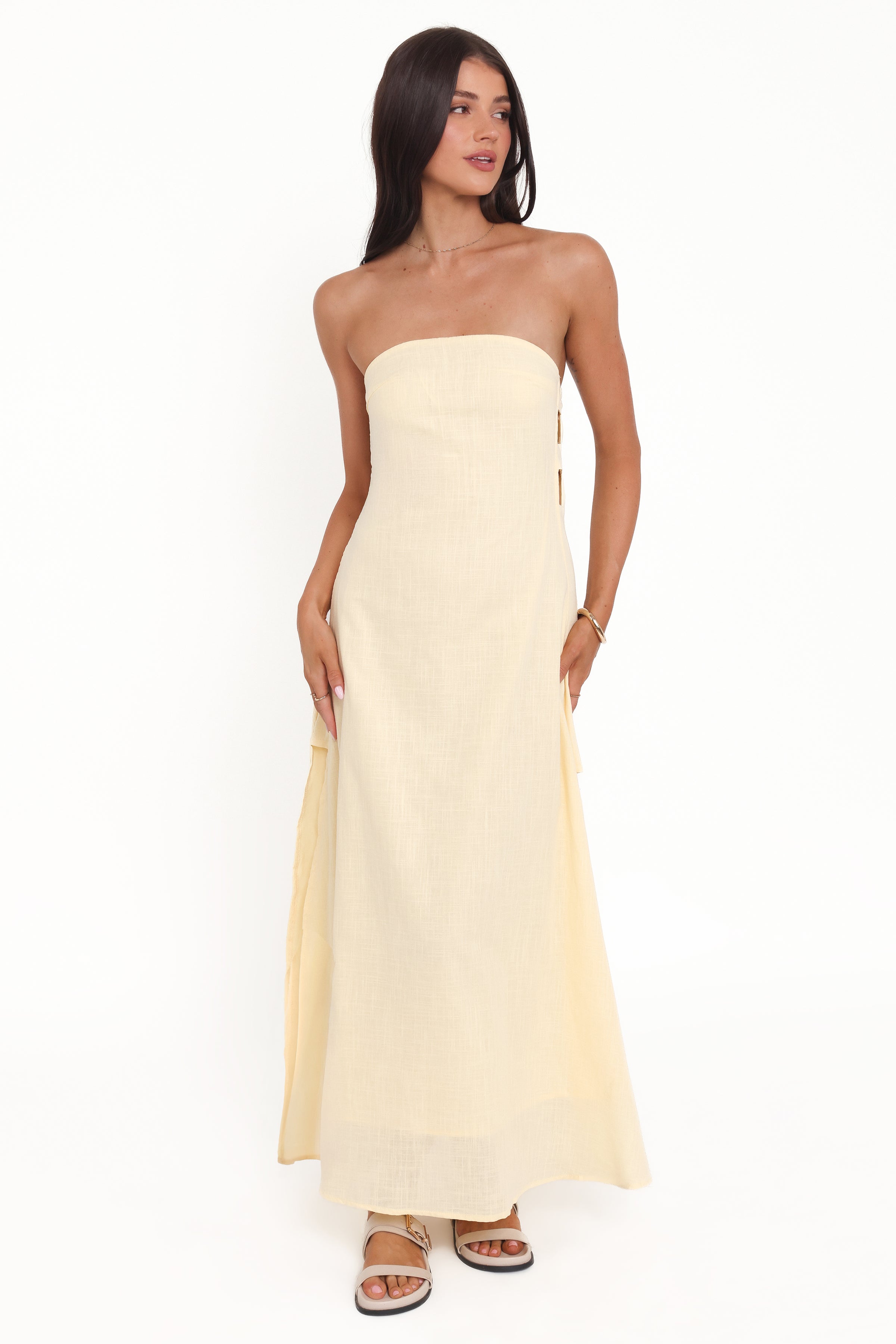 DRESSES Cyrus Strapless Maxi Dress - Butter Yellow