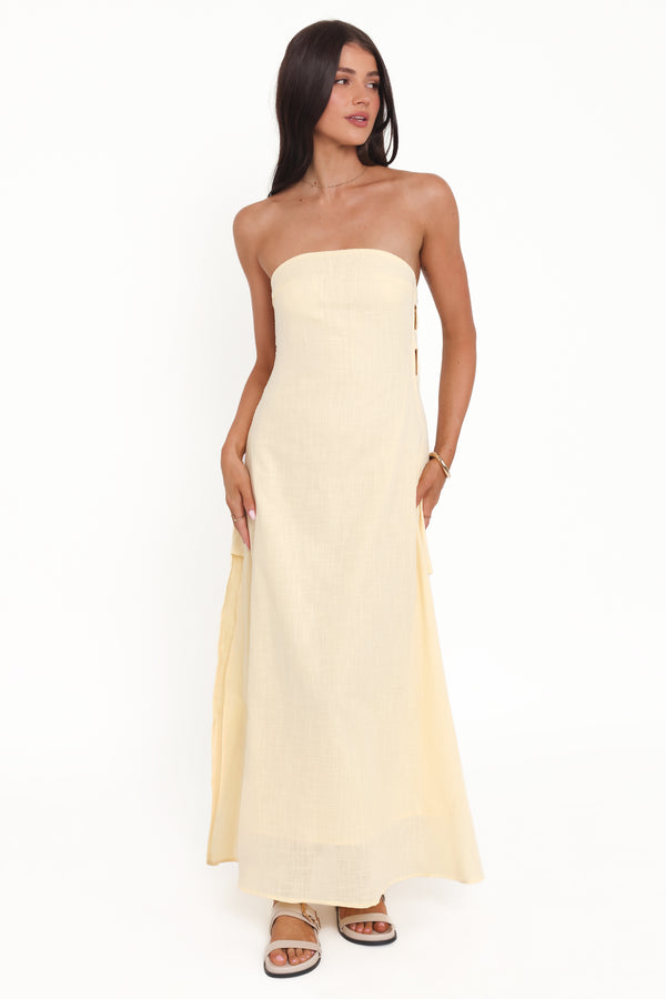 DRESSES Cyrus Strapless Maxi Dress - Butter Yellow