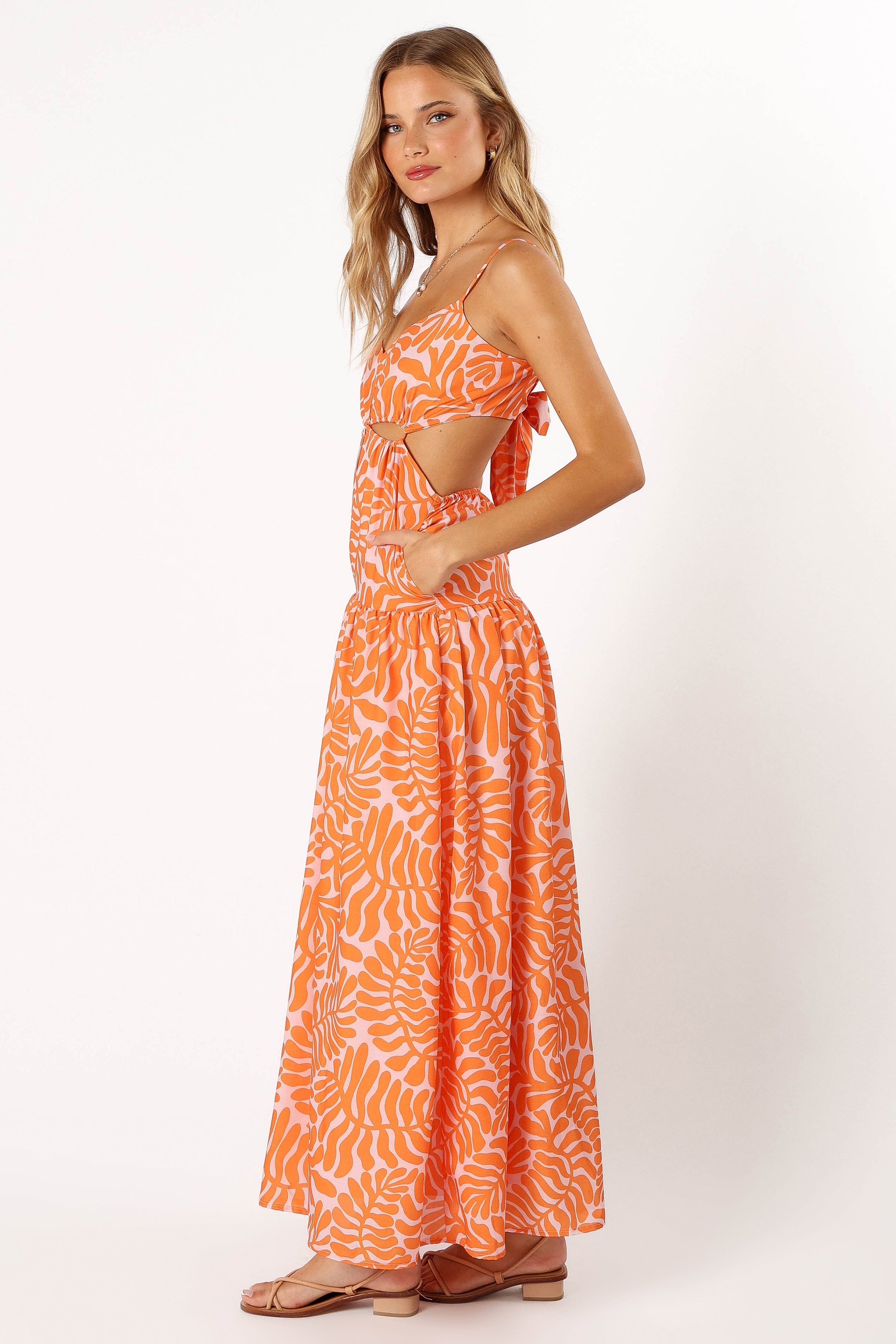 DRESSES @Dalton Cut Out Maxi Dress - Orange Print