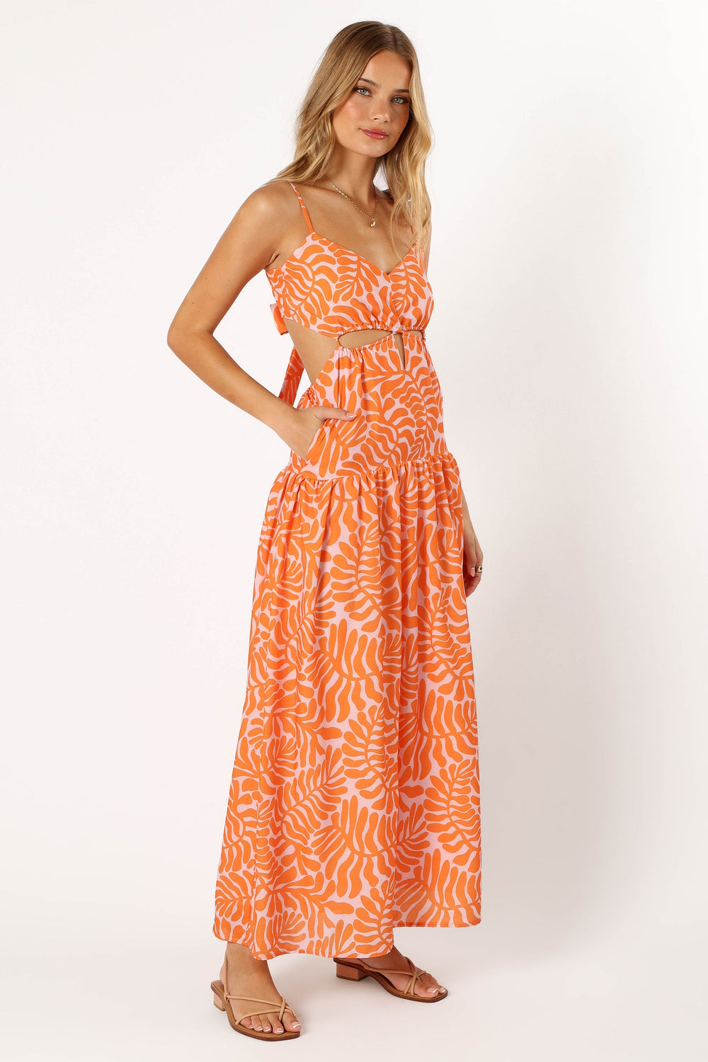 DRESSES @Dalton Cut Out Maxi Dress - Orange Print