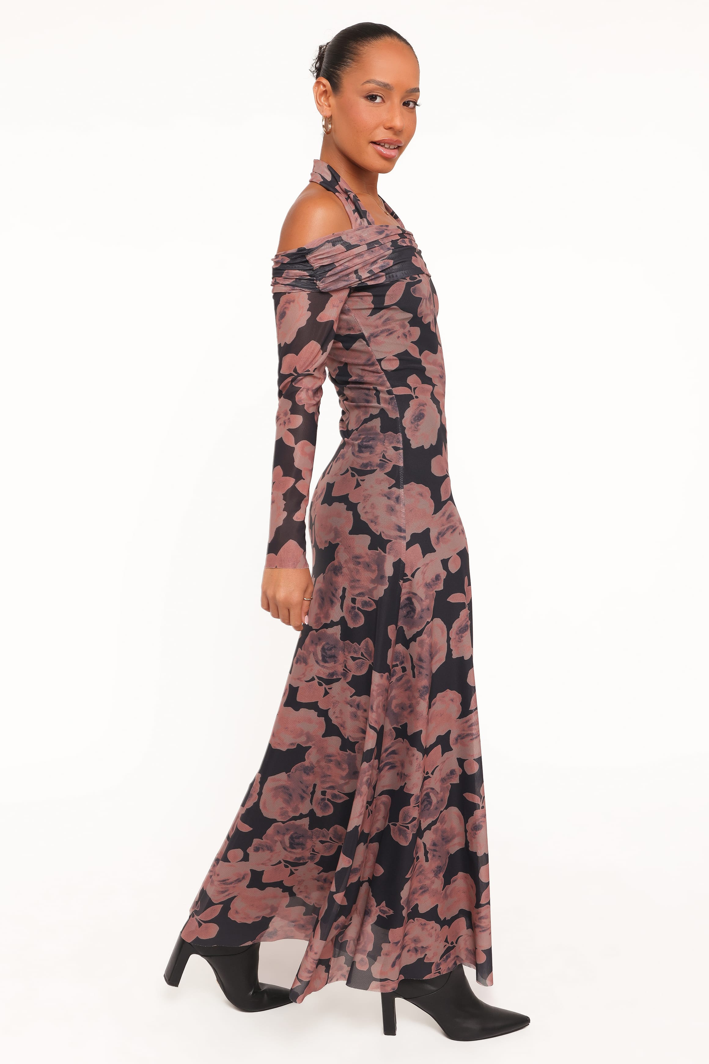 DRESSES Dane Off Shoulder Maxi Dress - Black Floral