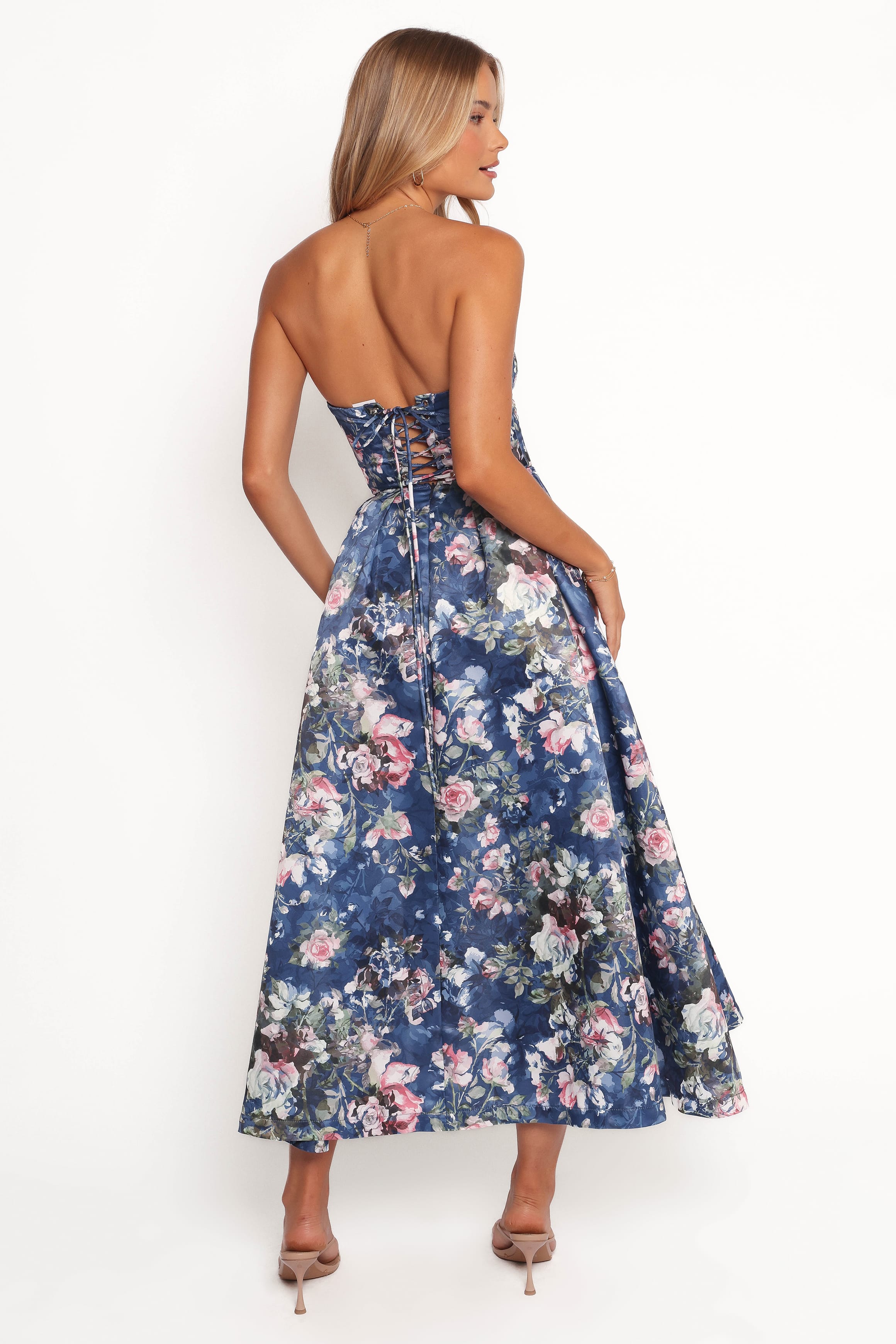 DRESSES Darina Strapless Midi Dress - Midnight Floral