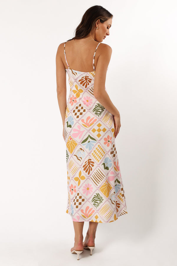 DRESSES @Darlene Maxi Slip Dress - White Multi (Hold for Cool Beginnings)