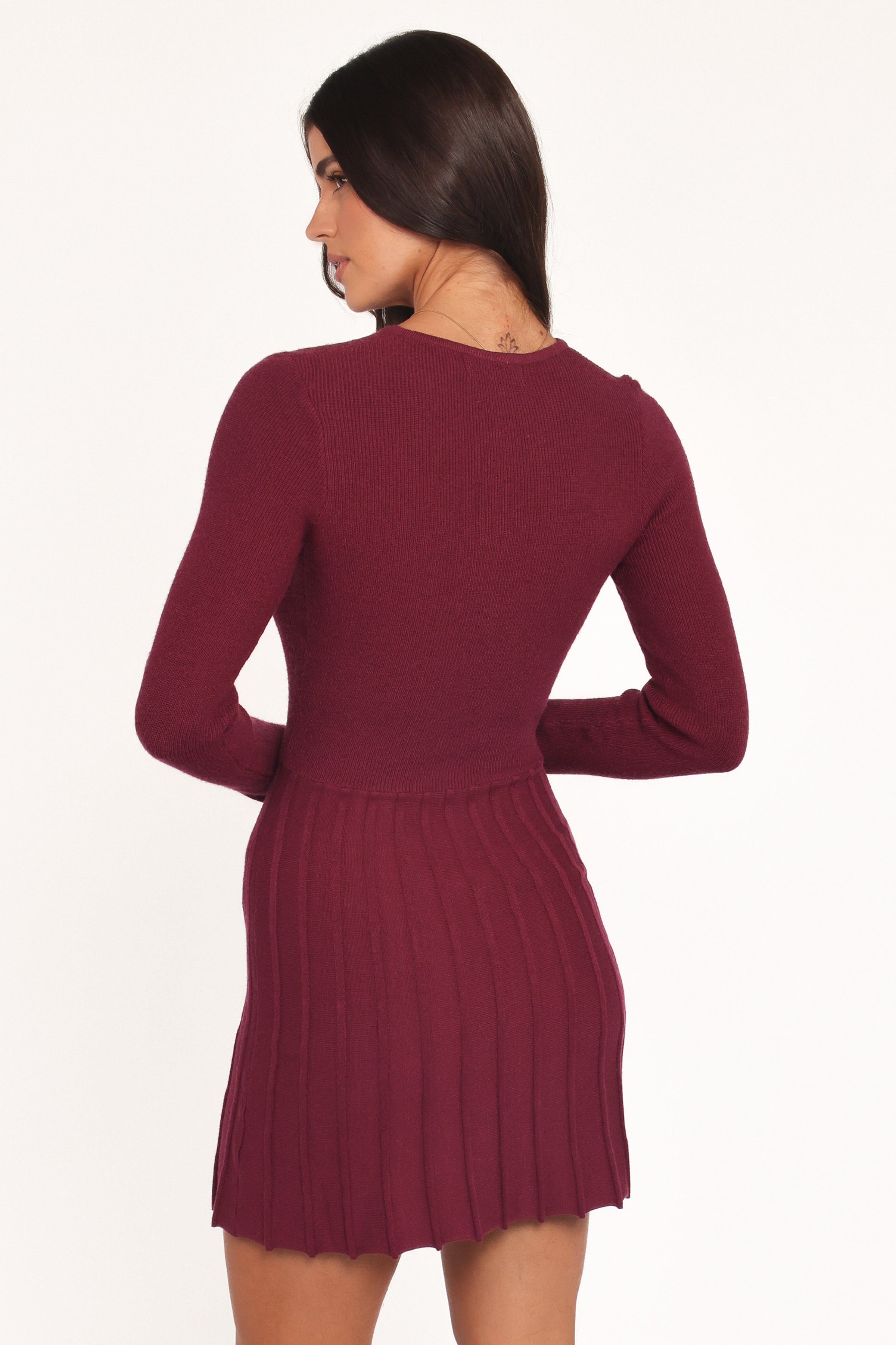 DRESSES Darlina Long Sleeve Mini Dress - Burgundy