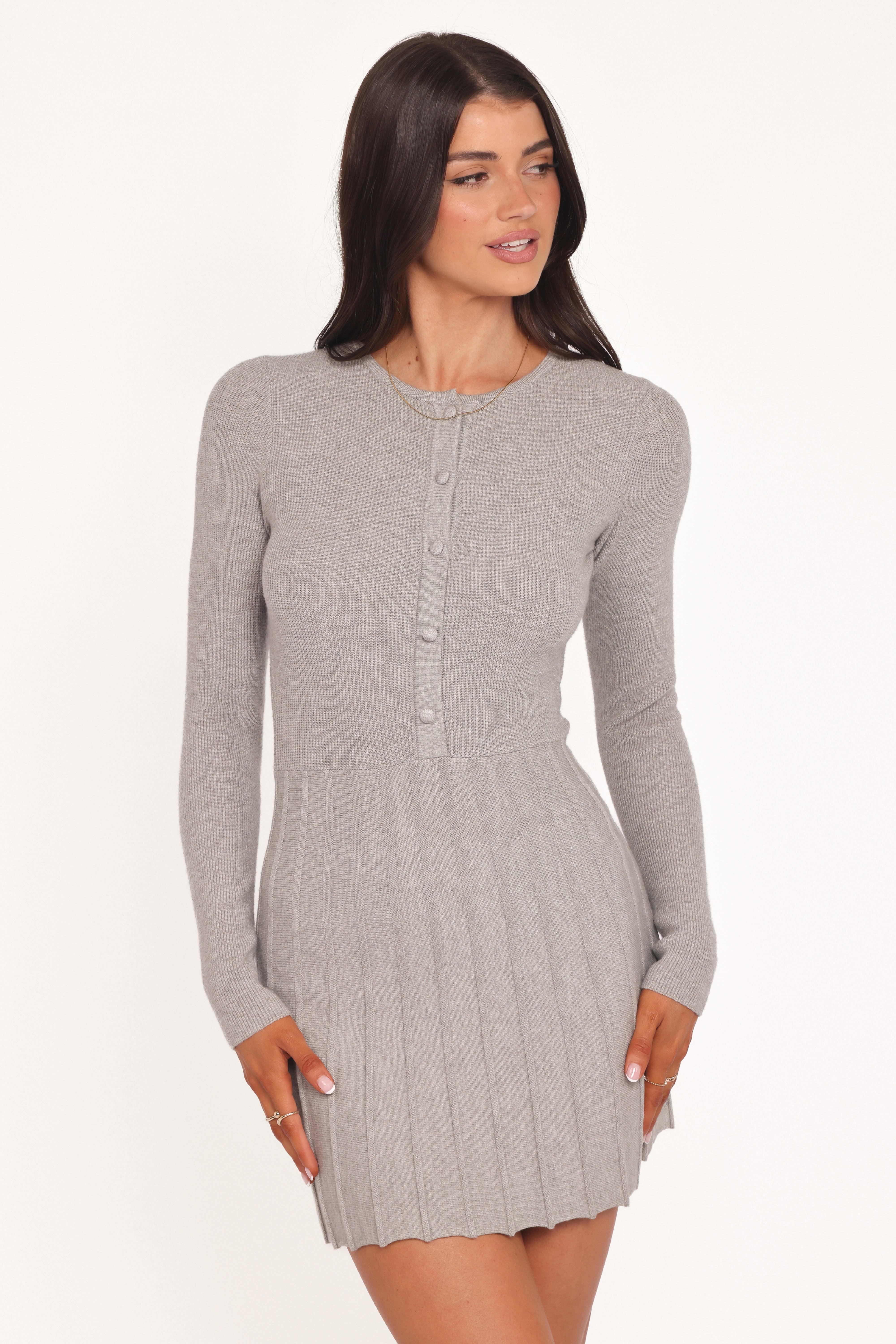 DRESSES Darlina Long Sleeve Mini Dress - Heather Grey