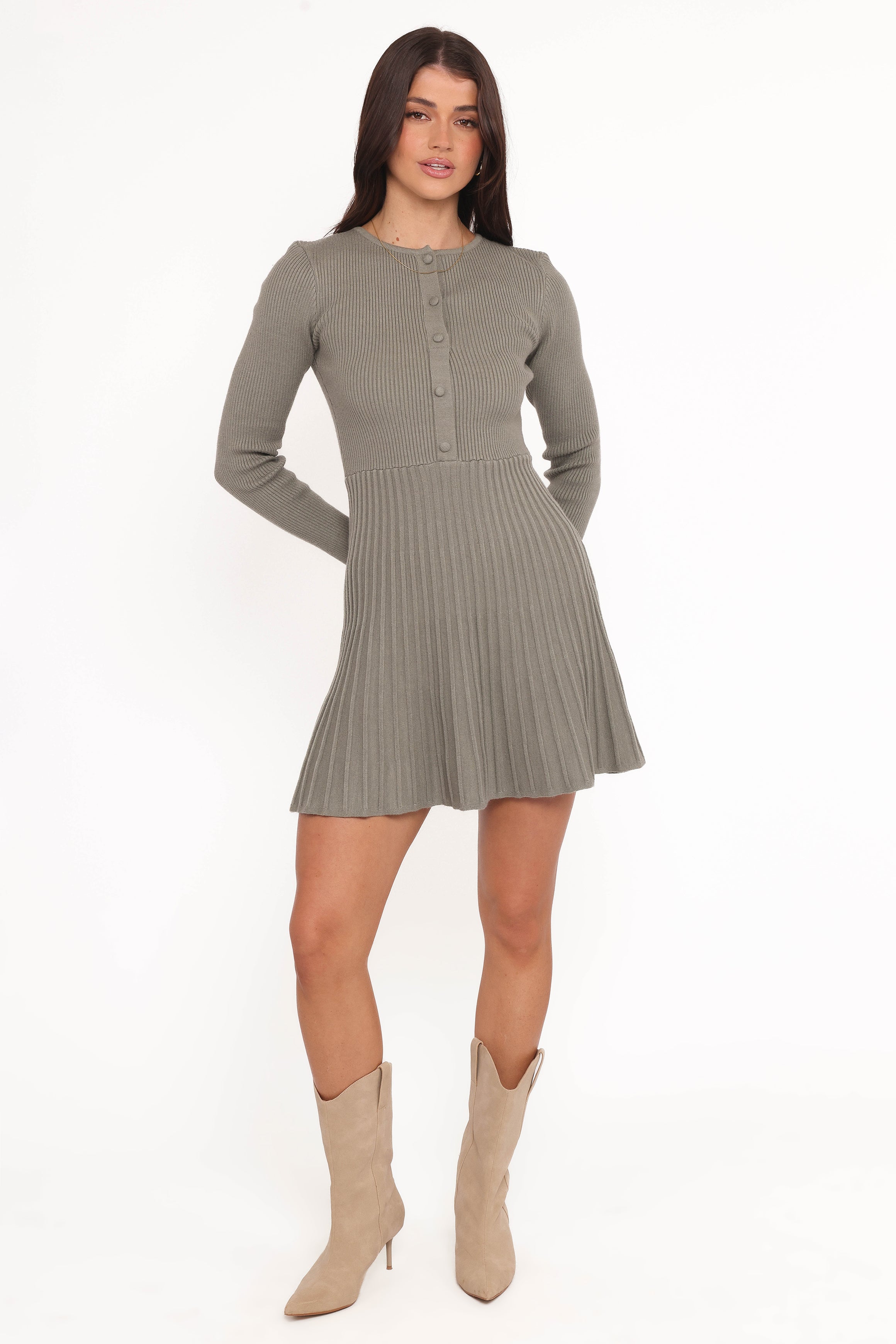 DRESSES Darlina Long Sleeve Mini Dress - Olive