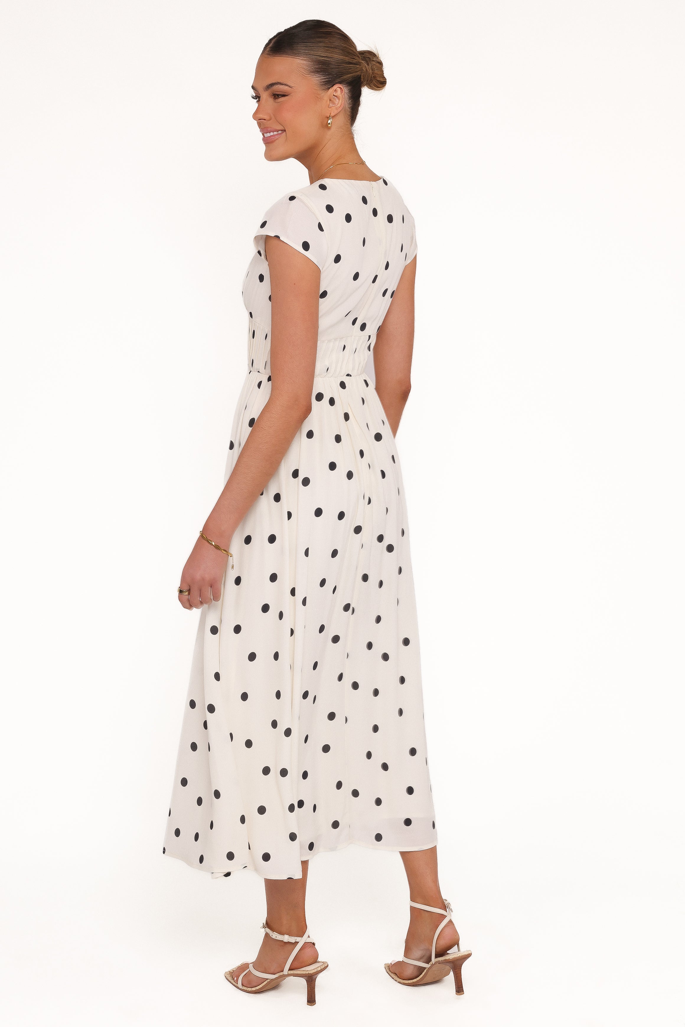 DRESSES Darline Midi Dress - White Polka Dot