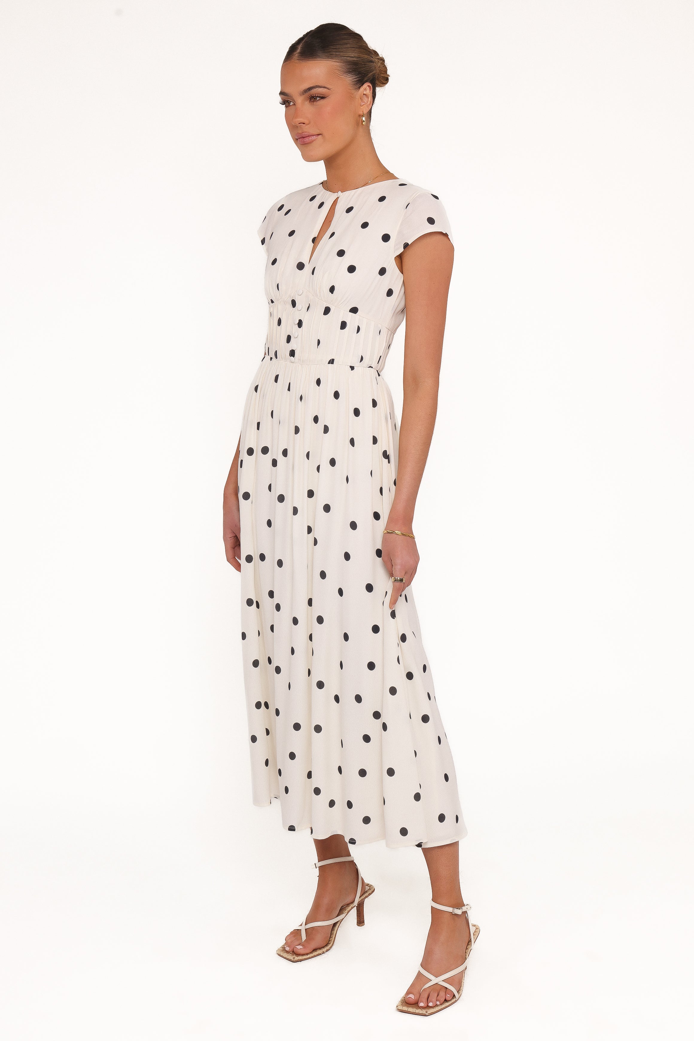 DRESSES Darline Midi Dress - White Polka Dot