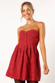 DRESSES @Dasher Strapless Mini Dress - Red