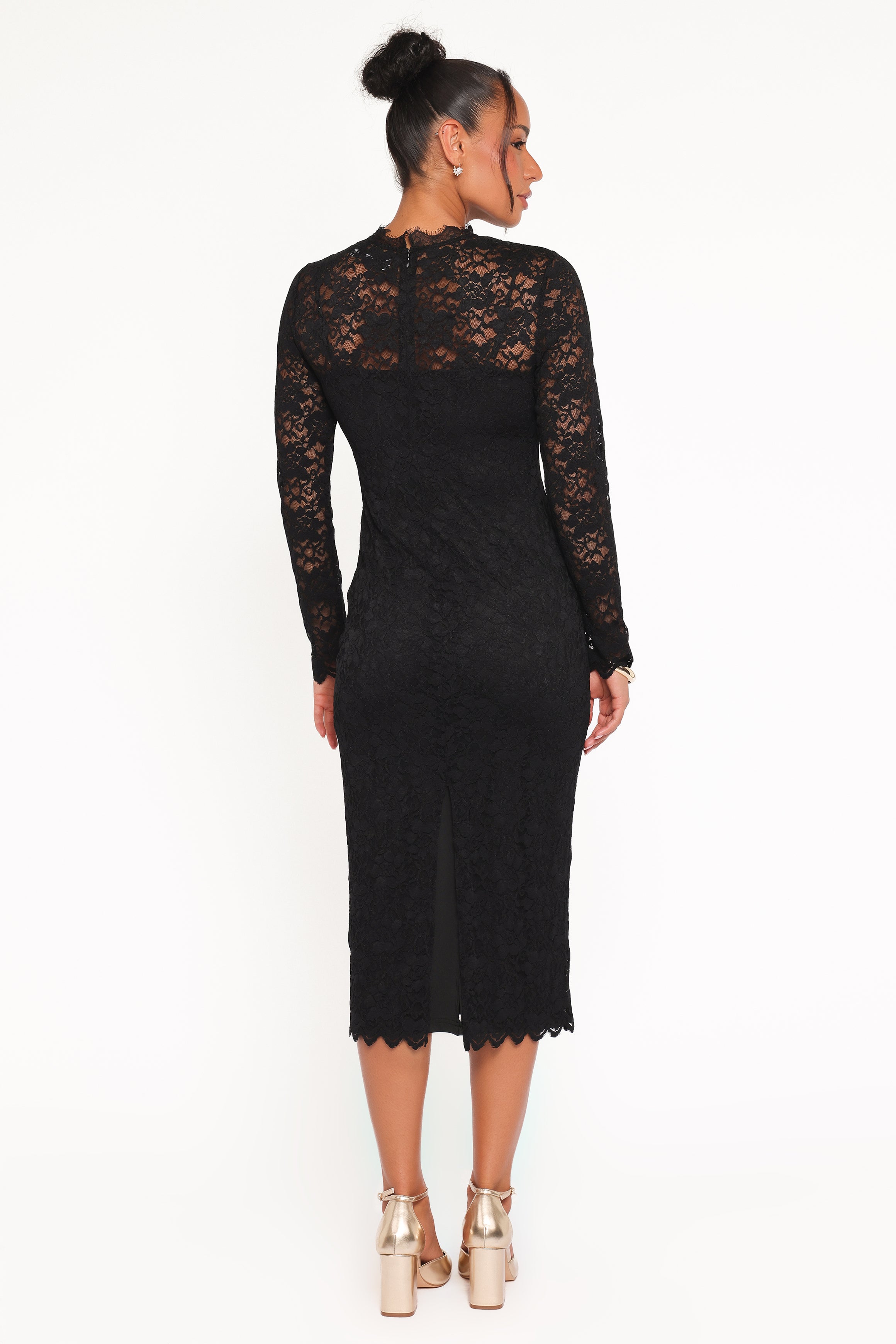 DRESSES Davina Long Sleeve Midi Dress - Black