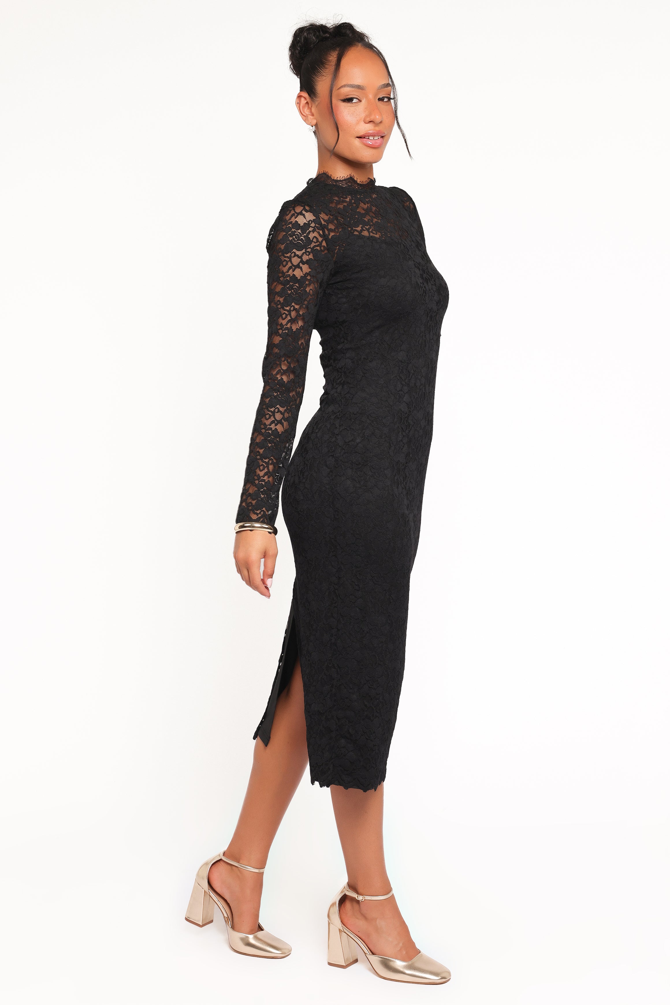 DRESSES Davina Long Sleeve Midi Dress - Black