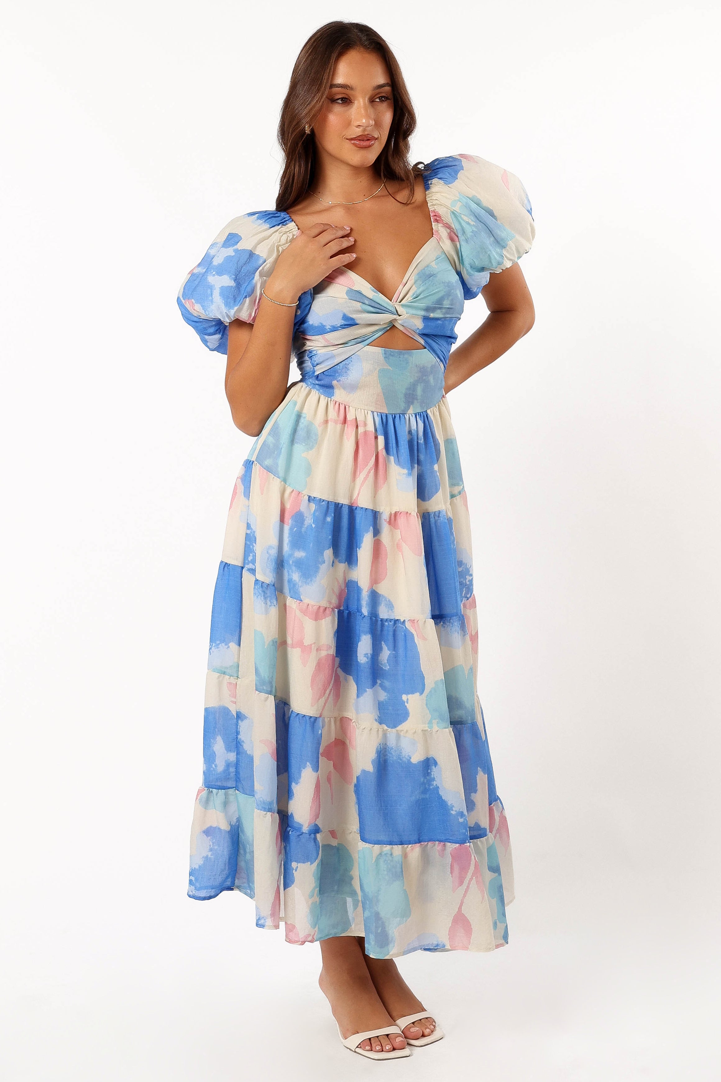 DRESSES @Davis Midi Dress - Blue Floral