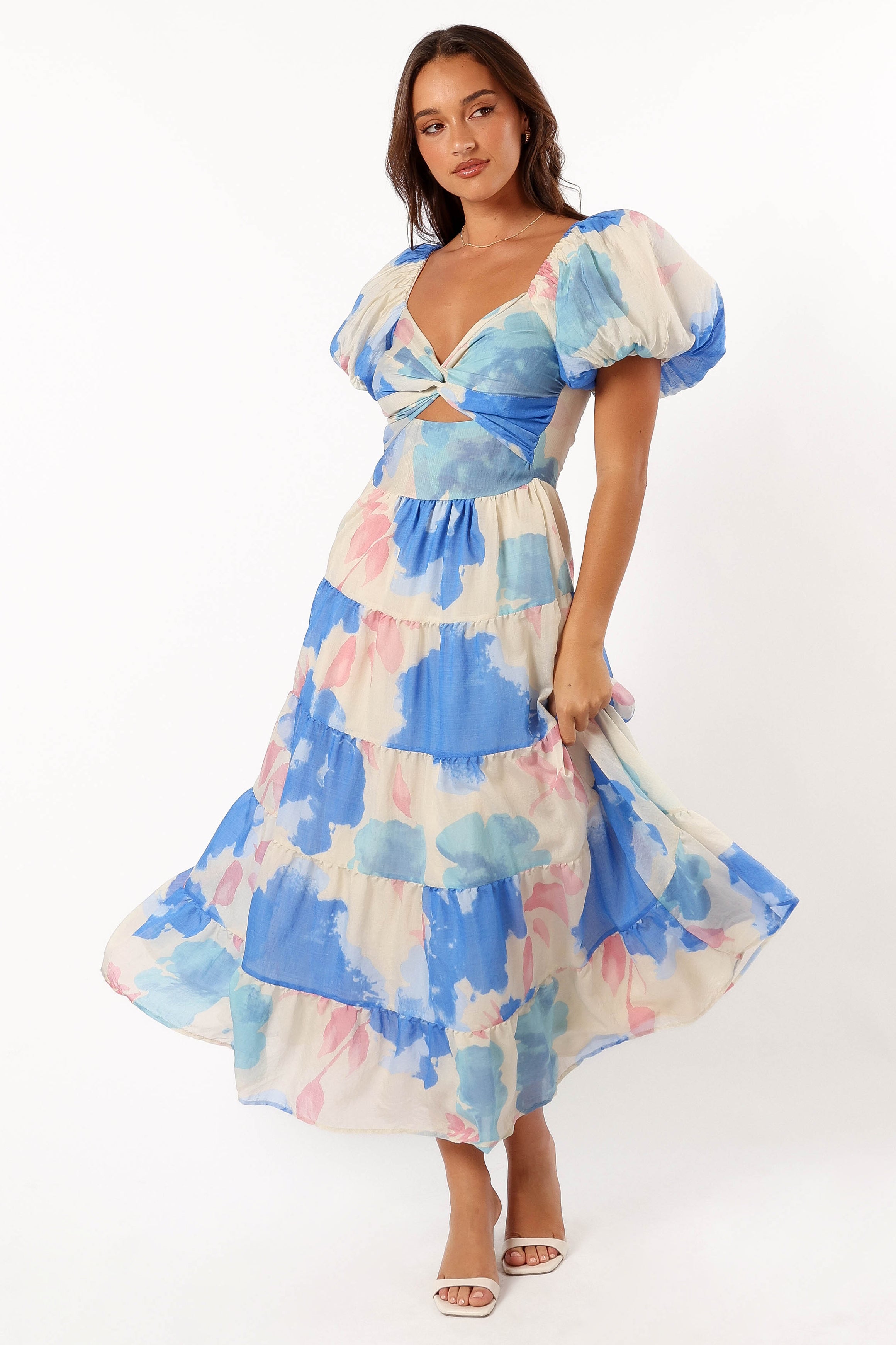 DRESSES @Davis Midi Dress - Blue Floral
